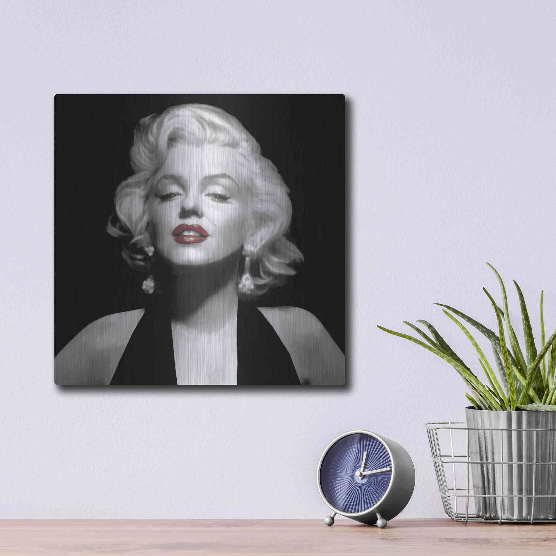 Luxe Metal Art 'Halter Top Marilyn Red Lips' by Chris Consani, Metal Wall Art,12x12