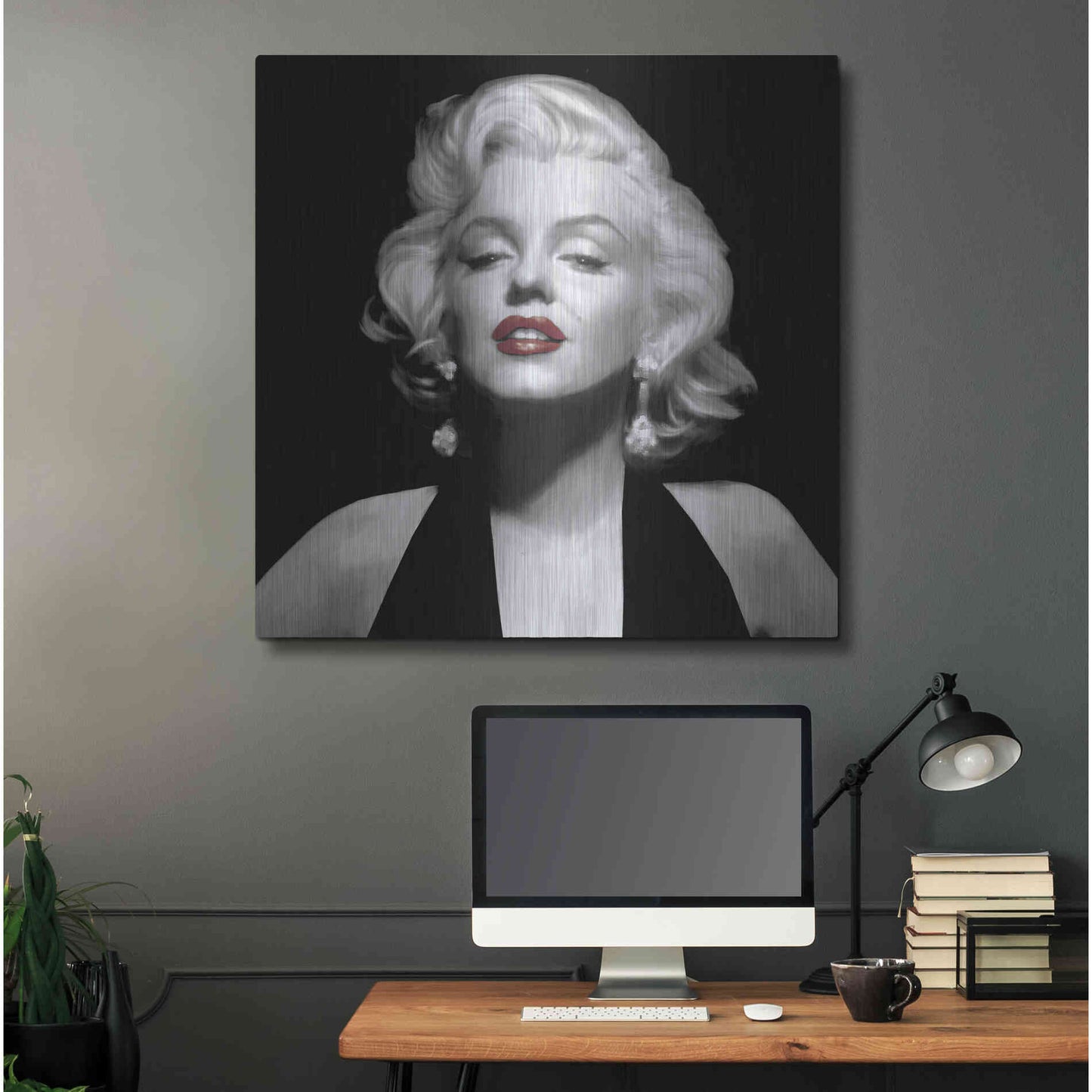 Luxe Metal Art 'Halter Top Marilyn Red Lips' by Chris Consani, Metal Wall Art,36x36