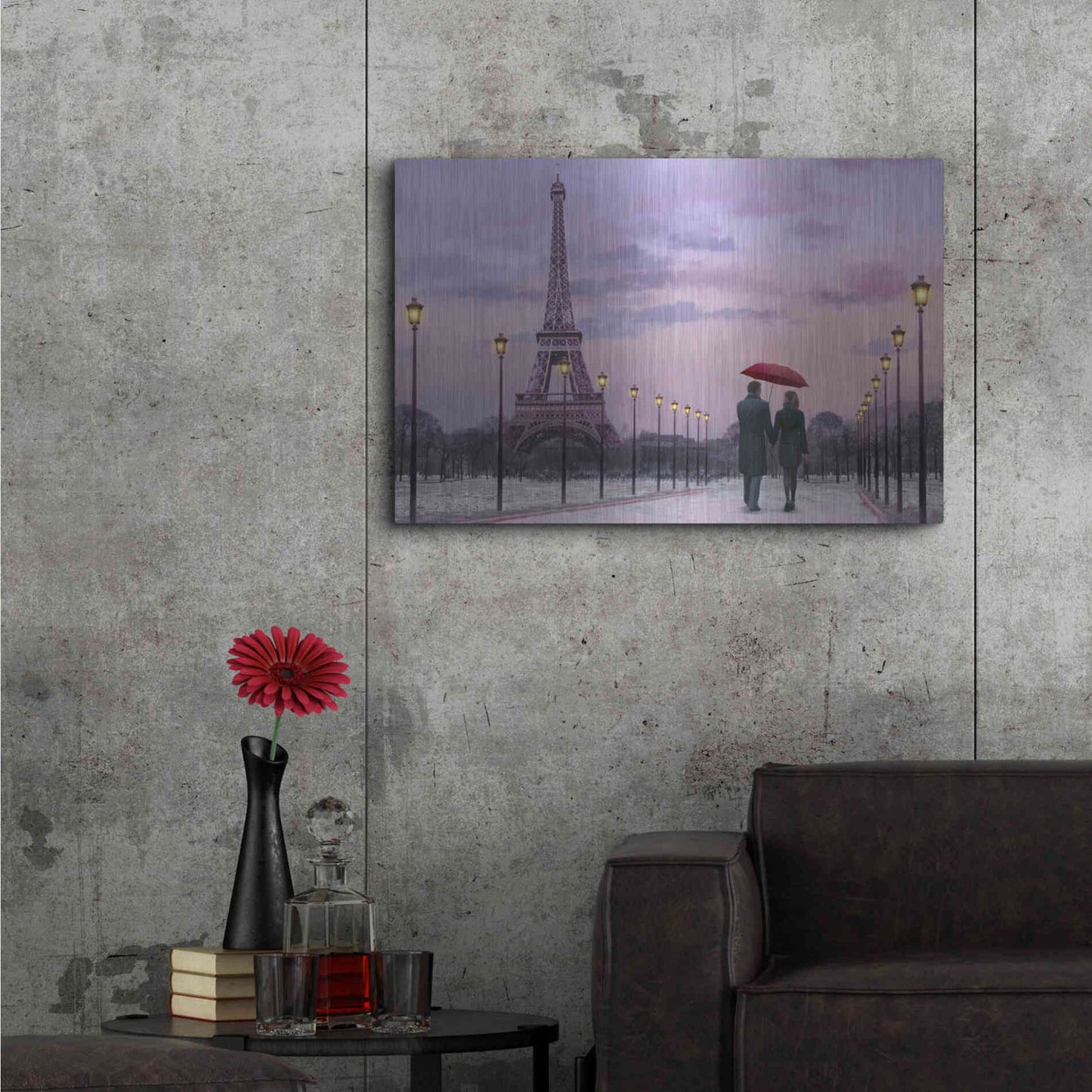 Luxe Metal Art 'Red Umbrella' by Chris Consani, Metal Wall Art,36x24