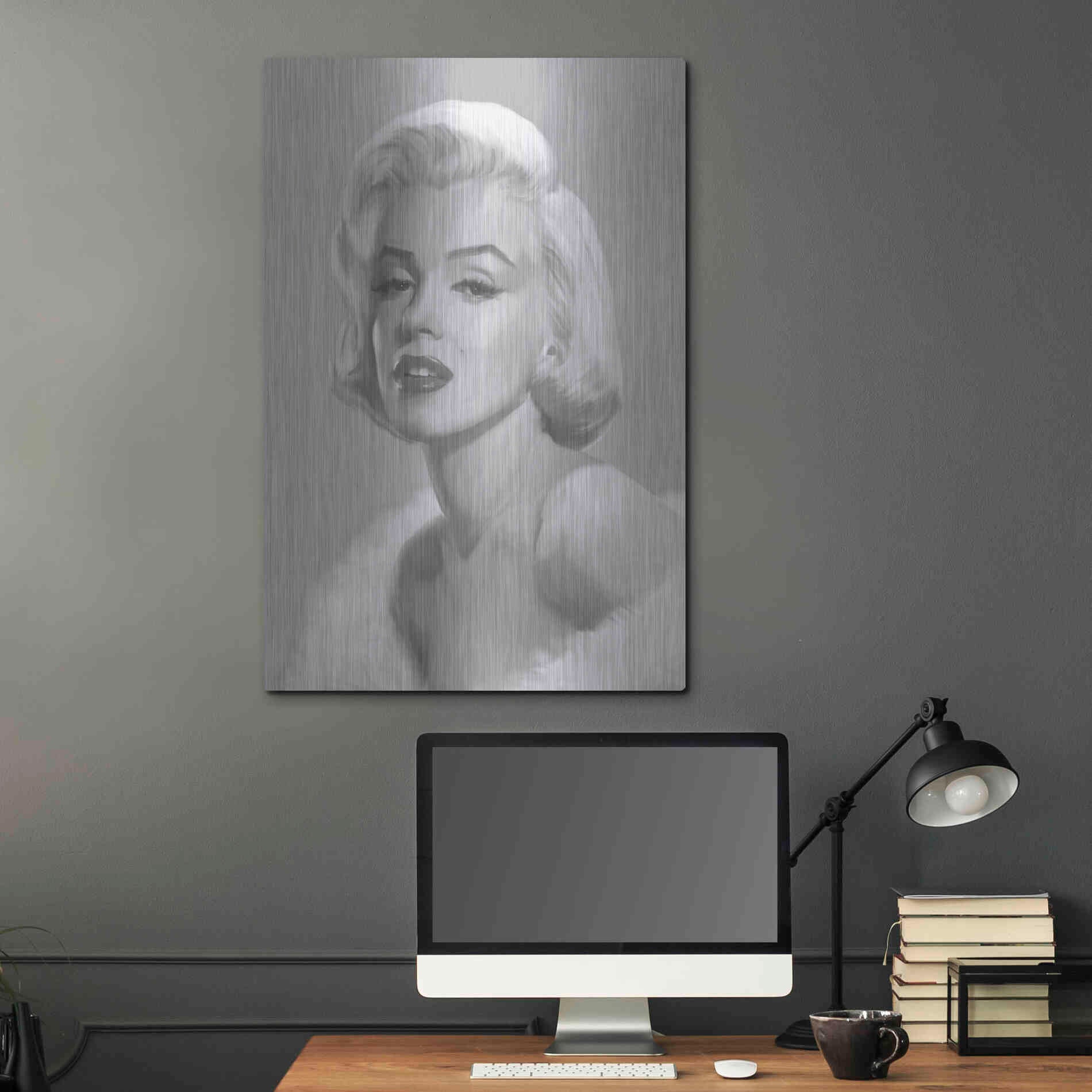 Luxe Metal Art 'True Blue Marilyn' by Chris Consani, Metal Wall Art,24x36