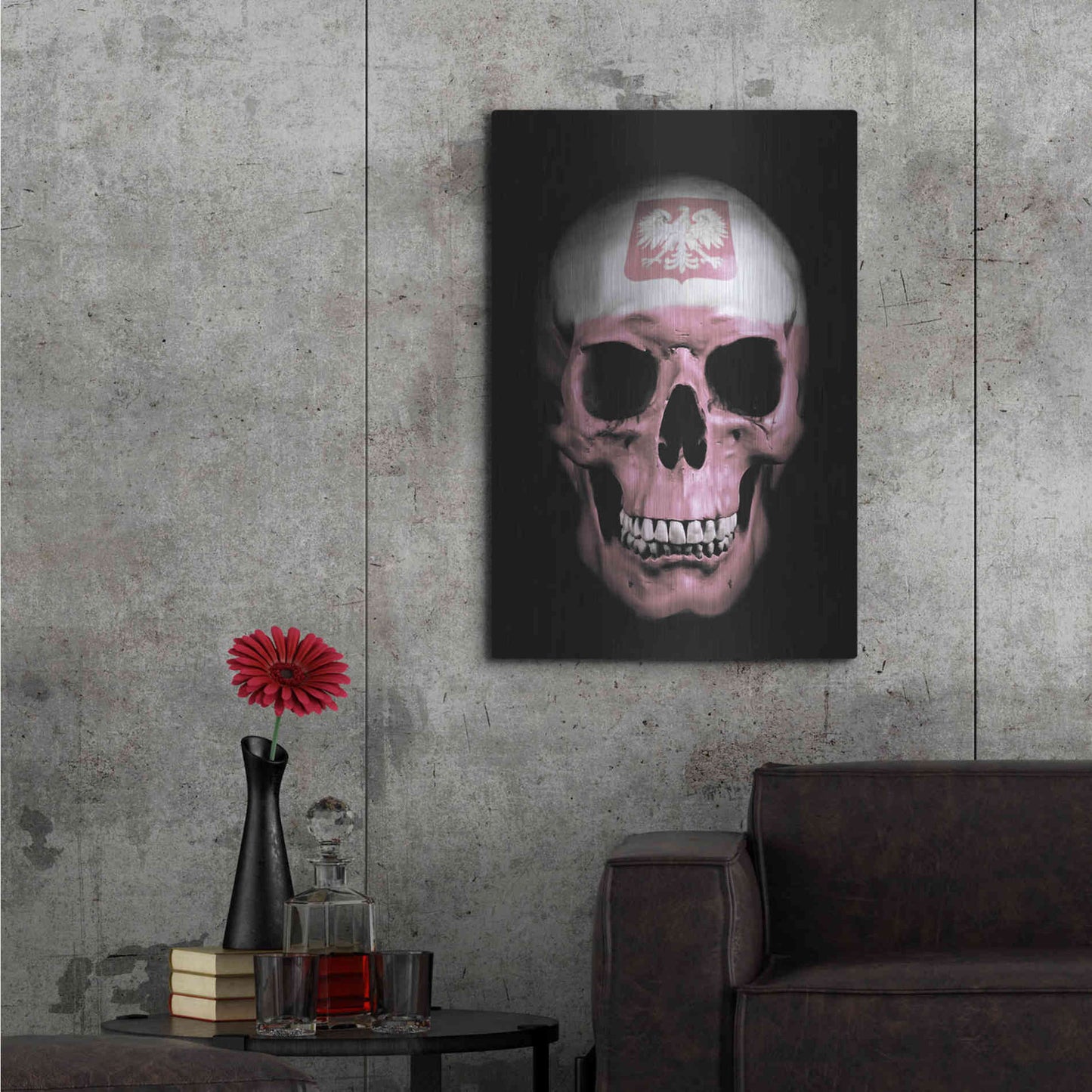 Luxe Metal Art 'Polish Skull' by Nicklas Gustafsson, Metal Wall Art,24x36