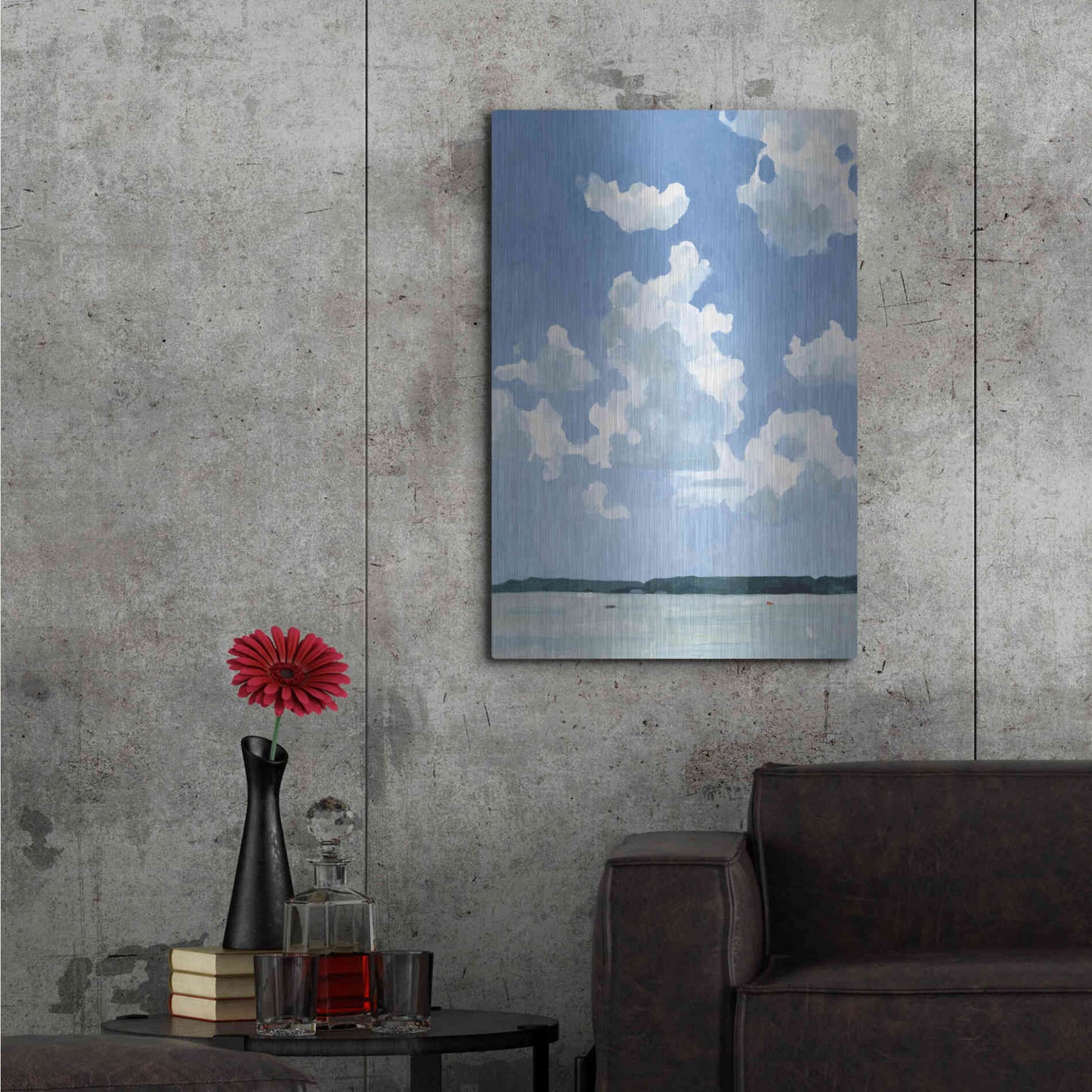 Luxe Metal Art 'July Lakeside I' by Emma Scarvey, Metal Wall Art,24x36