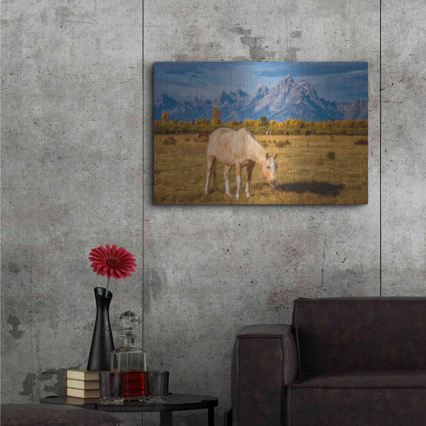 Luxe Metal Art 'Breakfast in the Tetons - Grand Teton National Park' by Darren White, Metal Wall Art,36x24