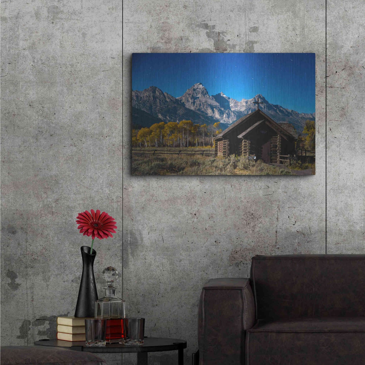 Luxe Metal Art 'Chapel of Transfiguration - Grand Teton National Park' by Darren White, Metal Wall Art,36x24