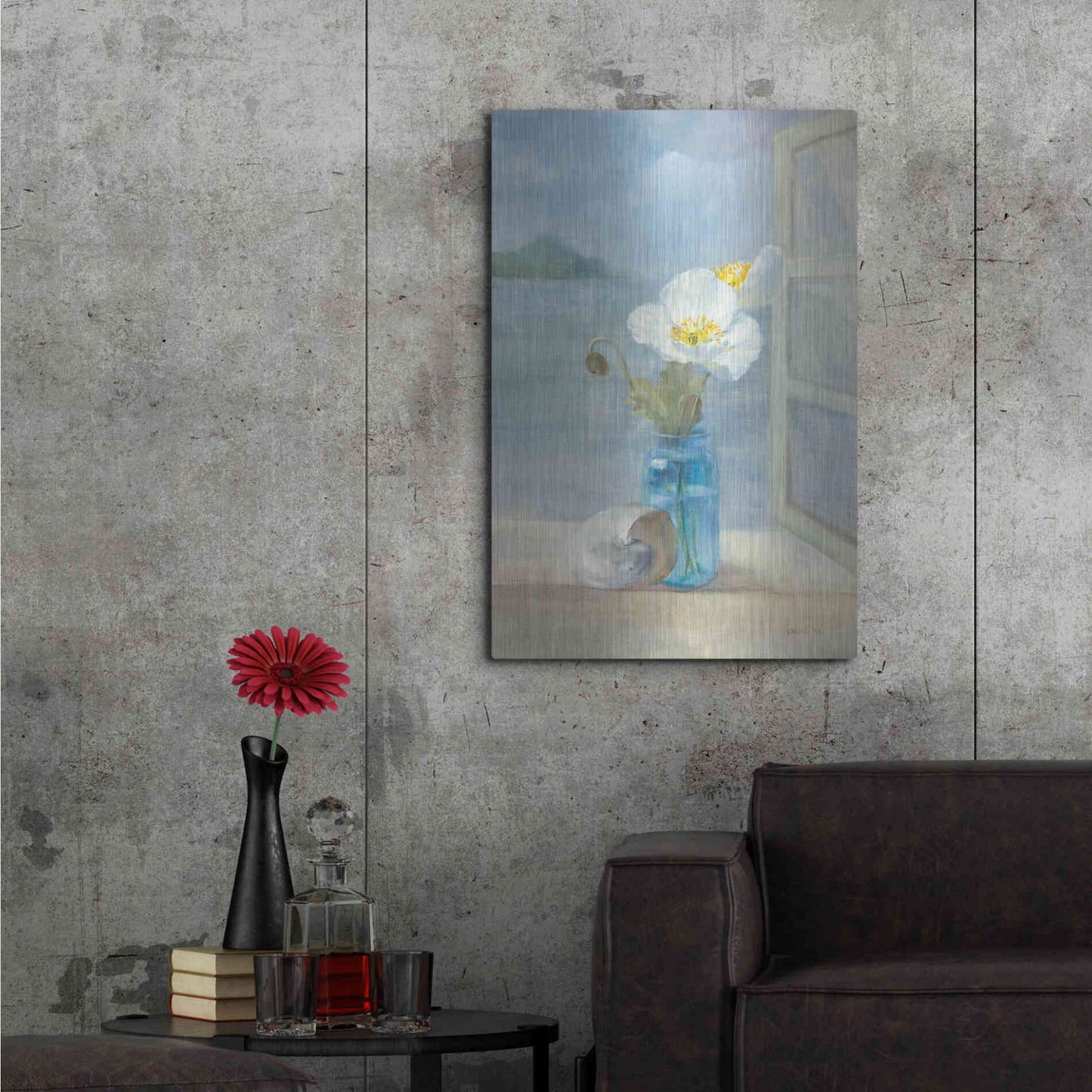 Luxe Metal Art 'Coastal Florals II' by Danhui Nai, Metal Wall Art,24x36