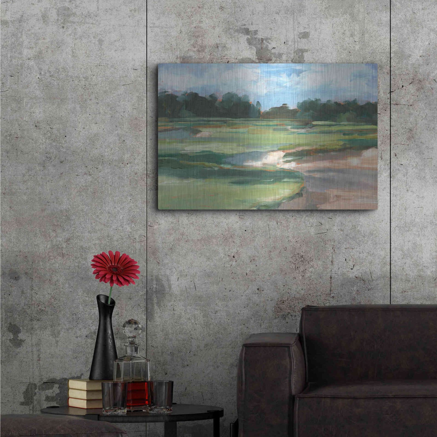 Luxe Metal Art 'Golf Course Study II' by Ethan Harper, Metal Wall Art,36x24