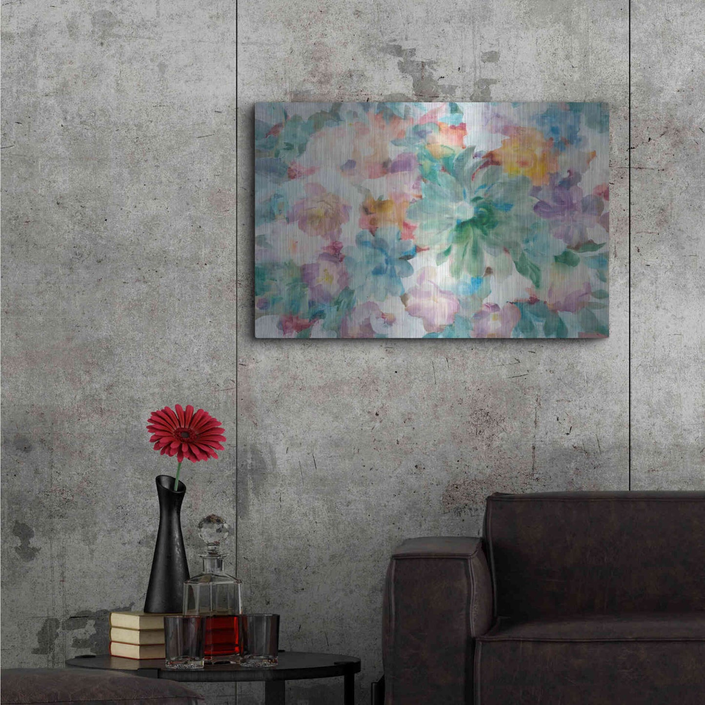 Luxe Metal Art 'Succulent Florals Crop' by Danhui Nai, Metal Wall Art,36x24