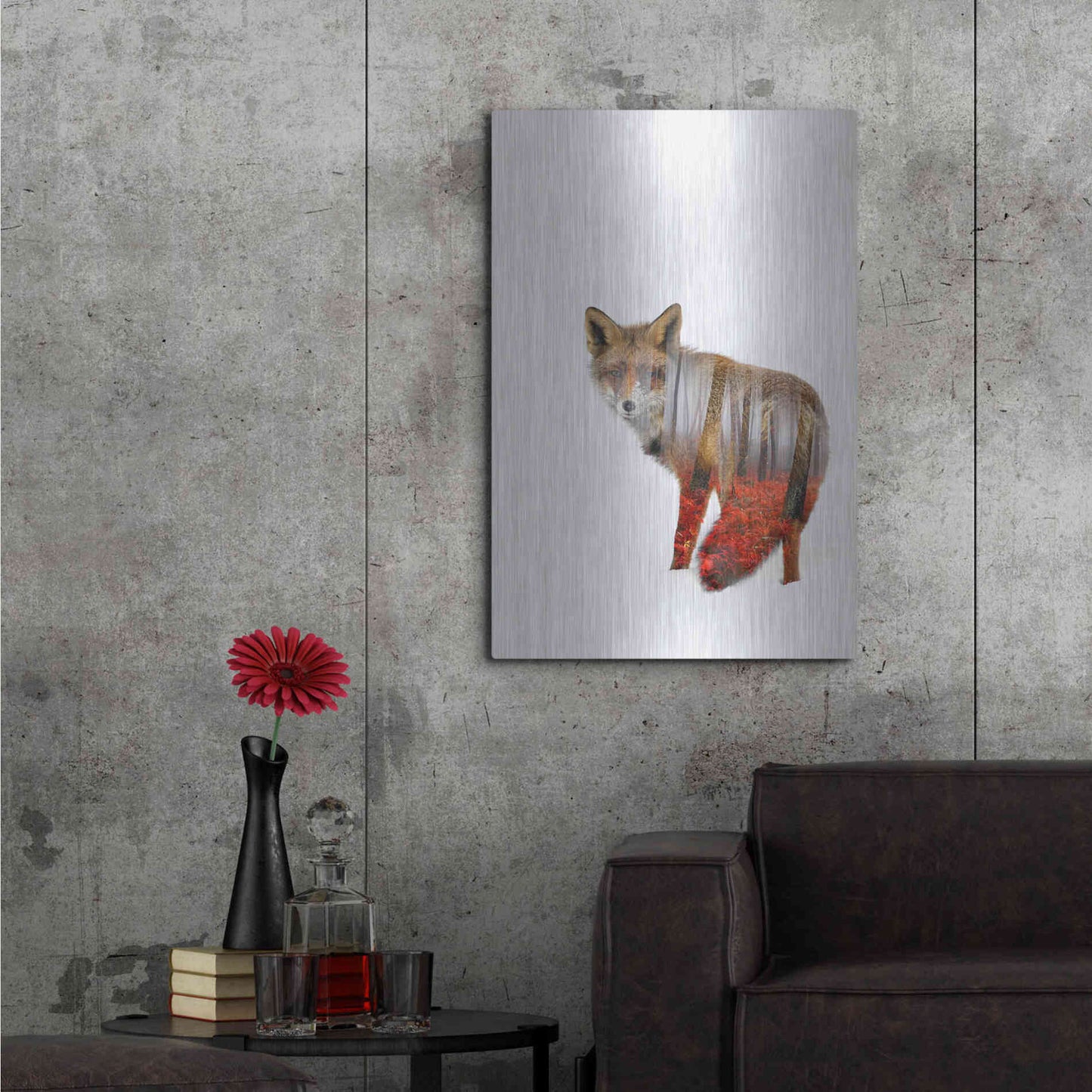 Luxe Metal Art 'Red fox' by Clean Nature, Metal Wall Art,24x36