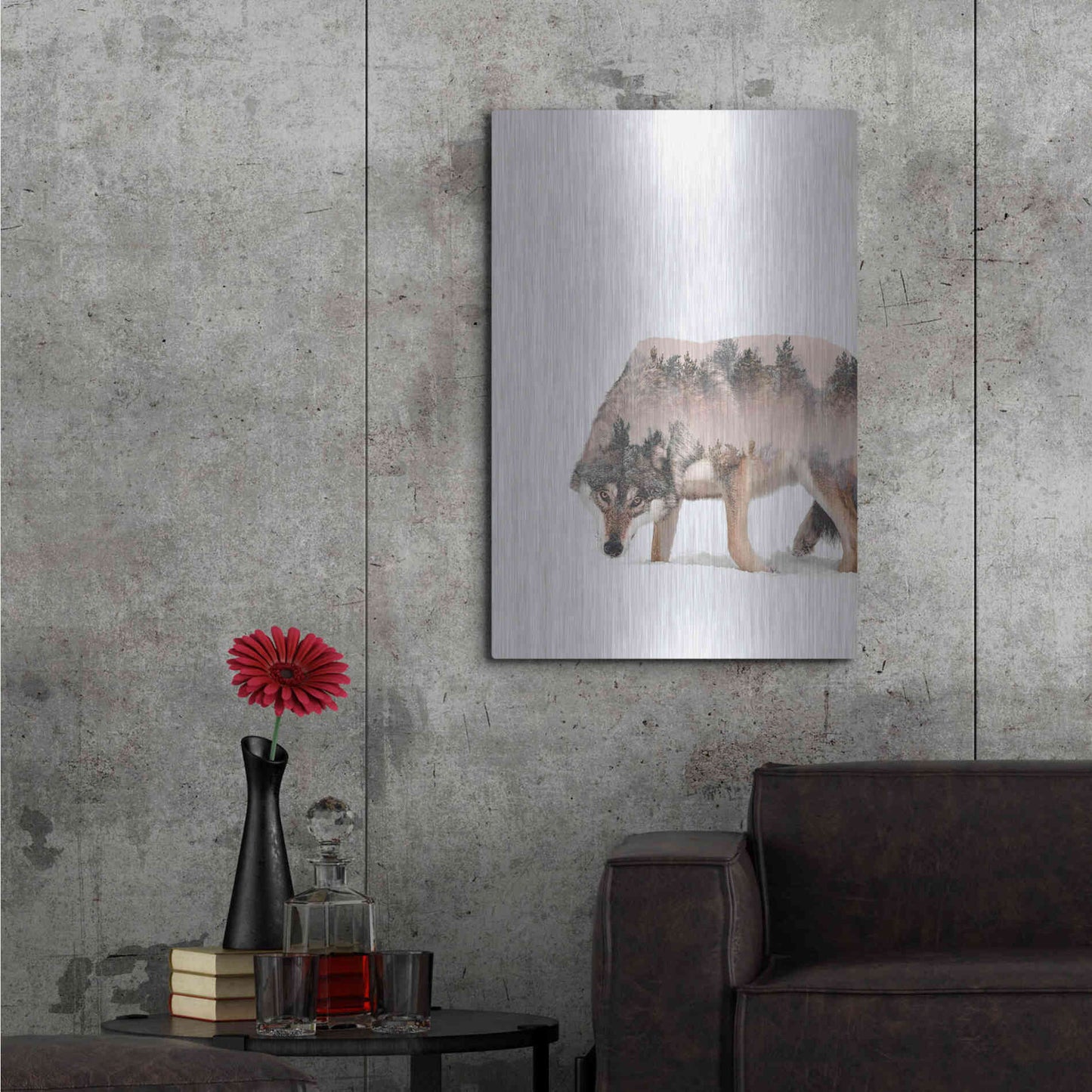 Luxe Metal Art 'Wulf' by Clean Nature, Metal Wall Art,24x36