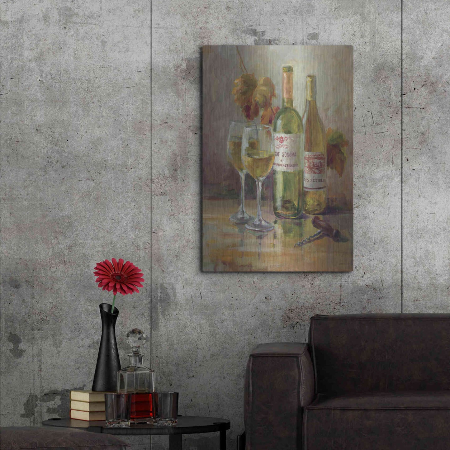 Luxe Metal Art 'Opening the Wine II' by Danhui Nai, Metal Wall Art,24x36