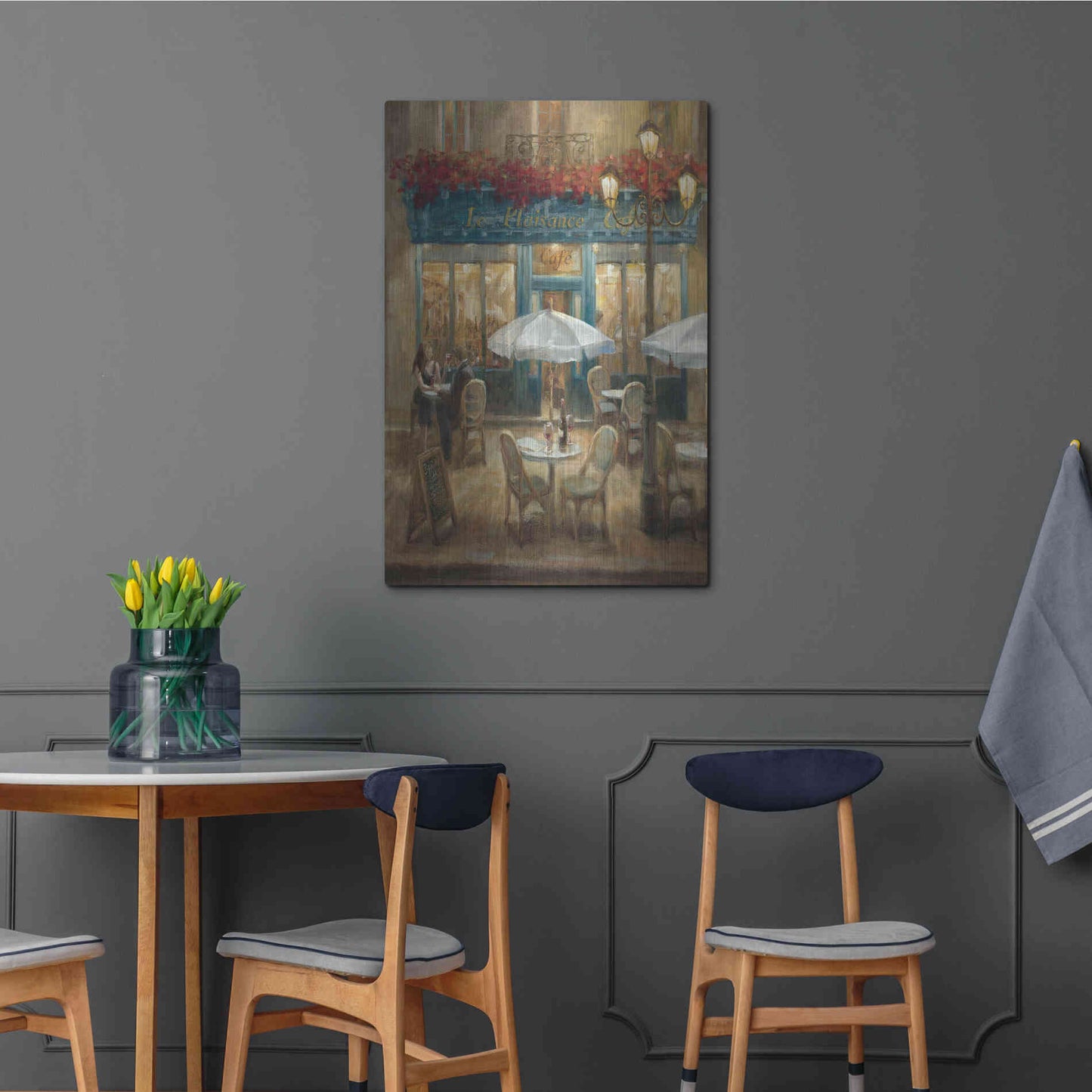 Luxe Metal Art 'Paris Cafe I Crop' by Danhui Nai, Metal Wall Art,24x36