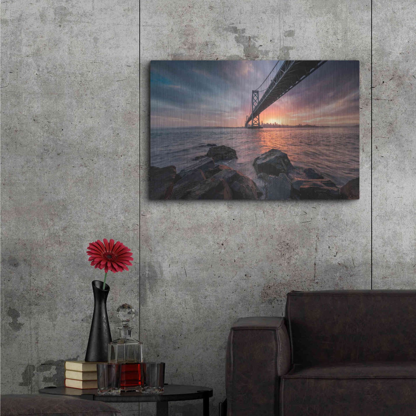 Luxe Metal Art 'Golden Light Explosion' by Bruce Getty, Metal Wall Art,36x24