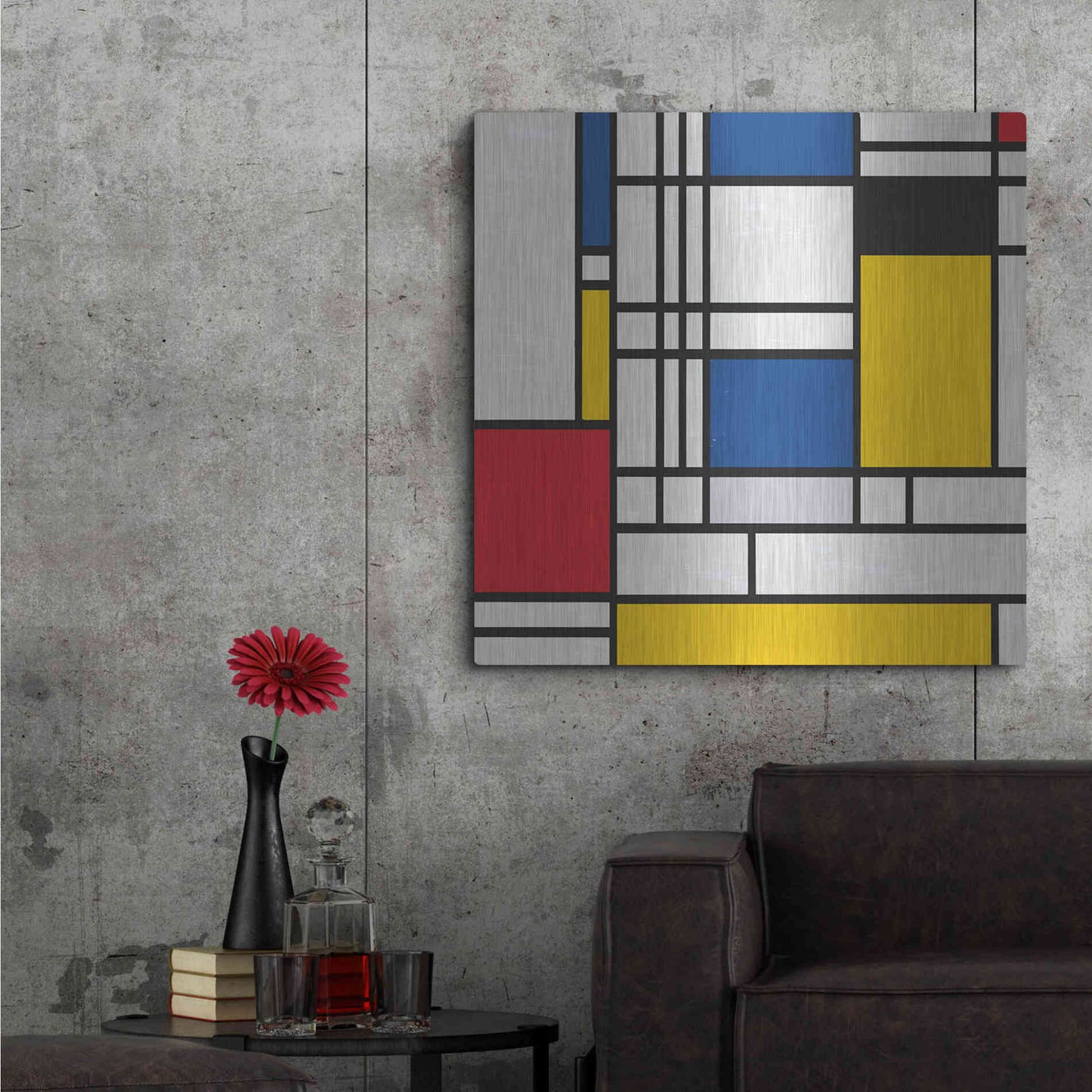 Luxe Metal Art 'Mondrian NFT2' by Luxe Portfolio, Metal Wall Art,36x36