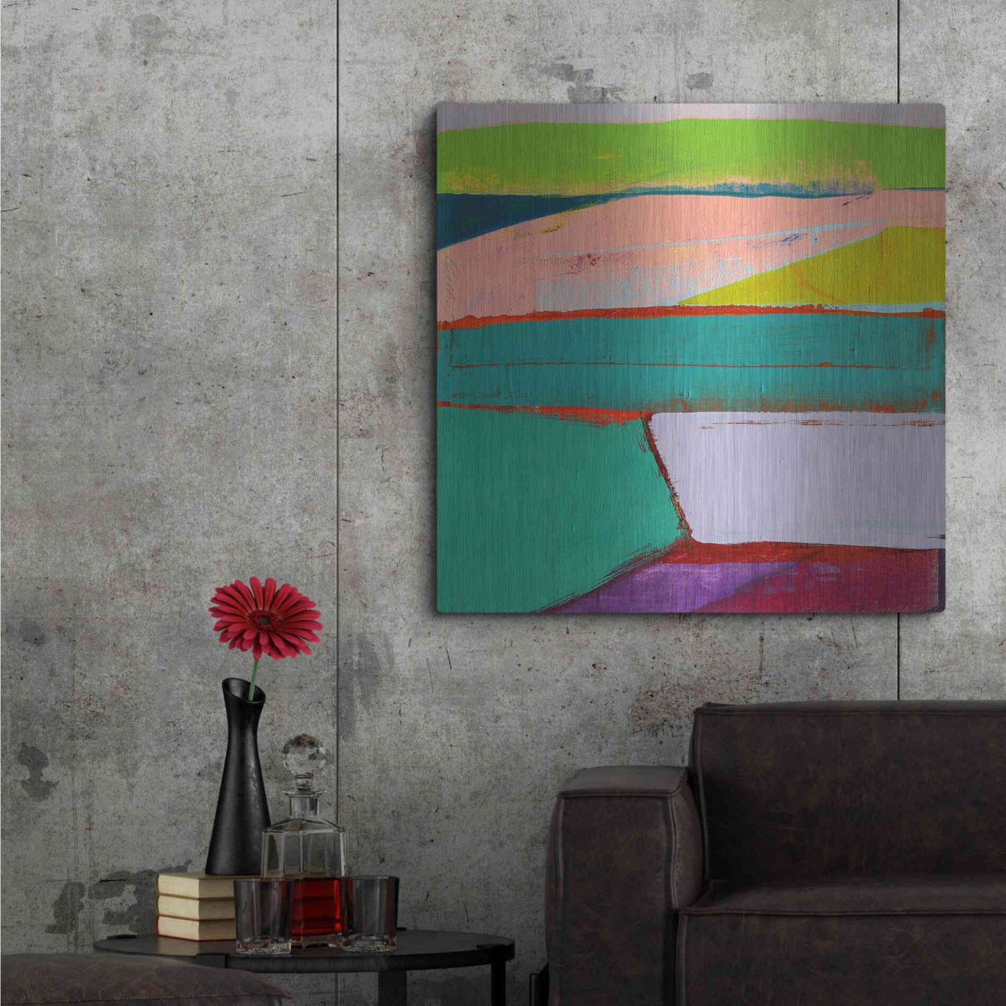 Luxe Metal Art 'Landscape Design No. 6' by Cathe Hendrick, Metal Wall Art,36x36