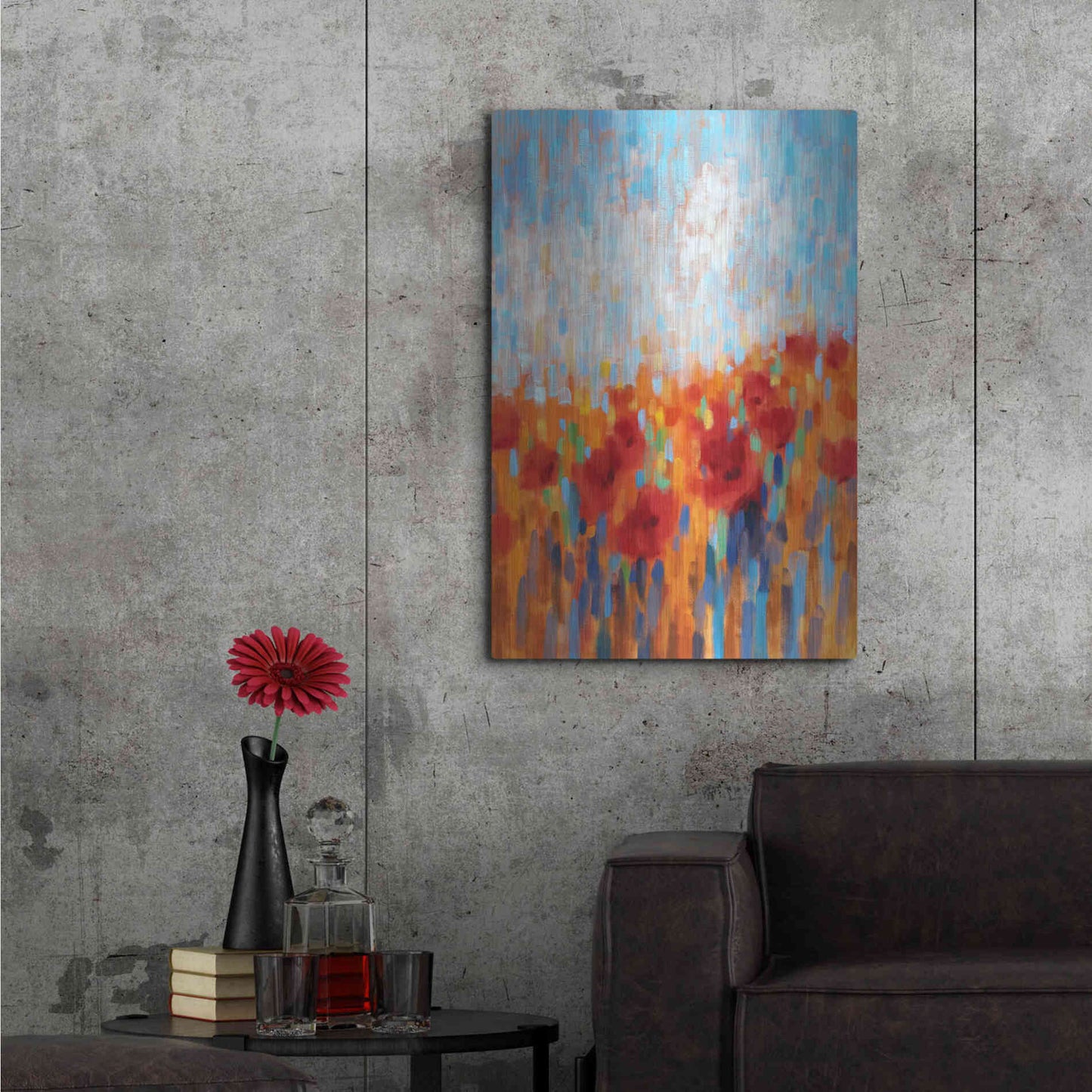 Luxe Metal Art 'Poppy Walk' by Claire Hardy, Metal Wall Art,24x36