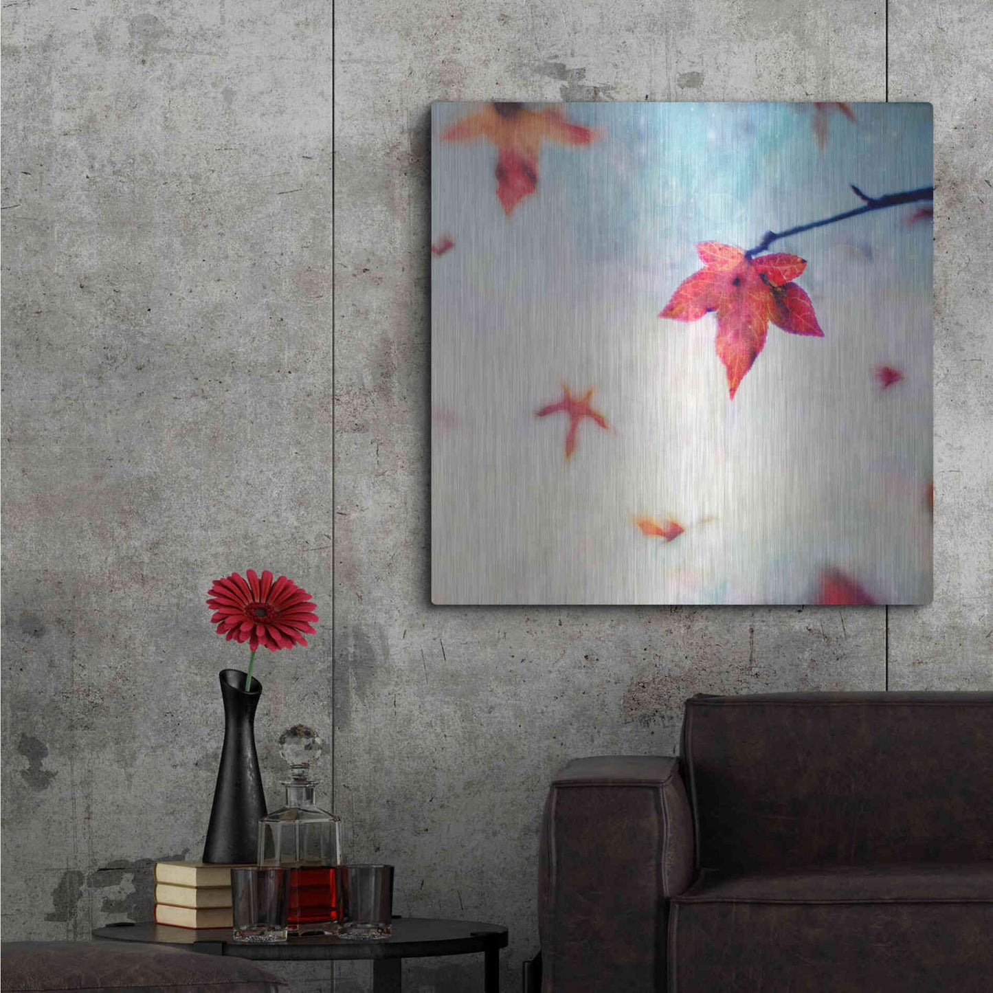 Luxe Metal Art 'All Fall Down' by Dawn D Hanna, Metal Wall Art,36x36