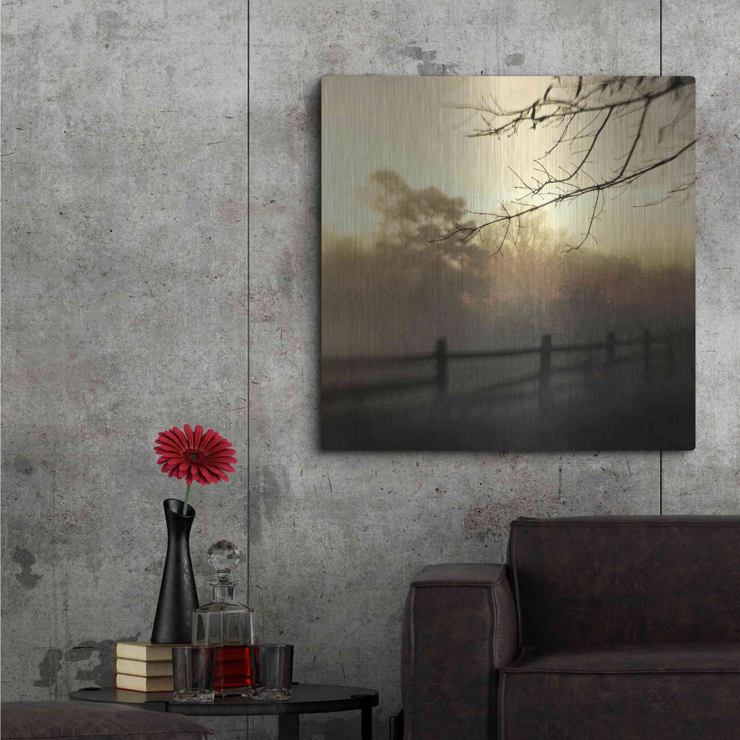 Luxe Metal Art 'At Dawn' by Dawn D Hanna, Metal Wall Art,36x36
