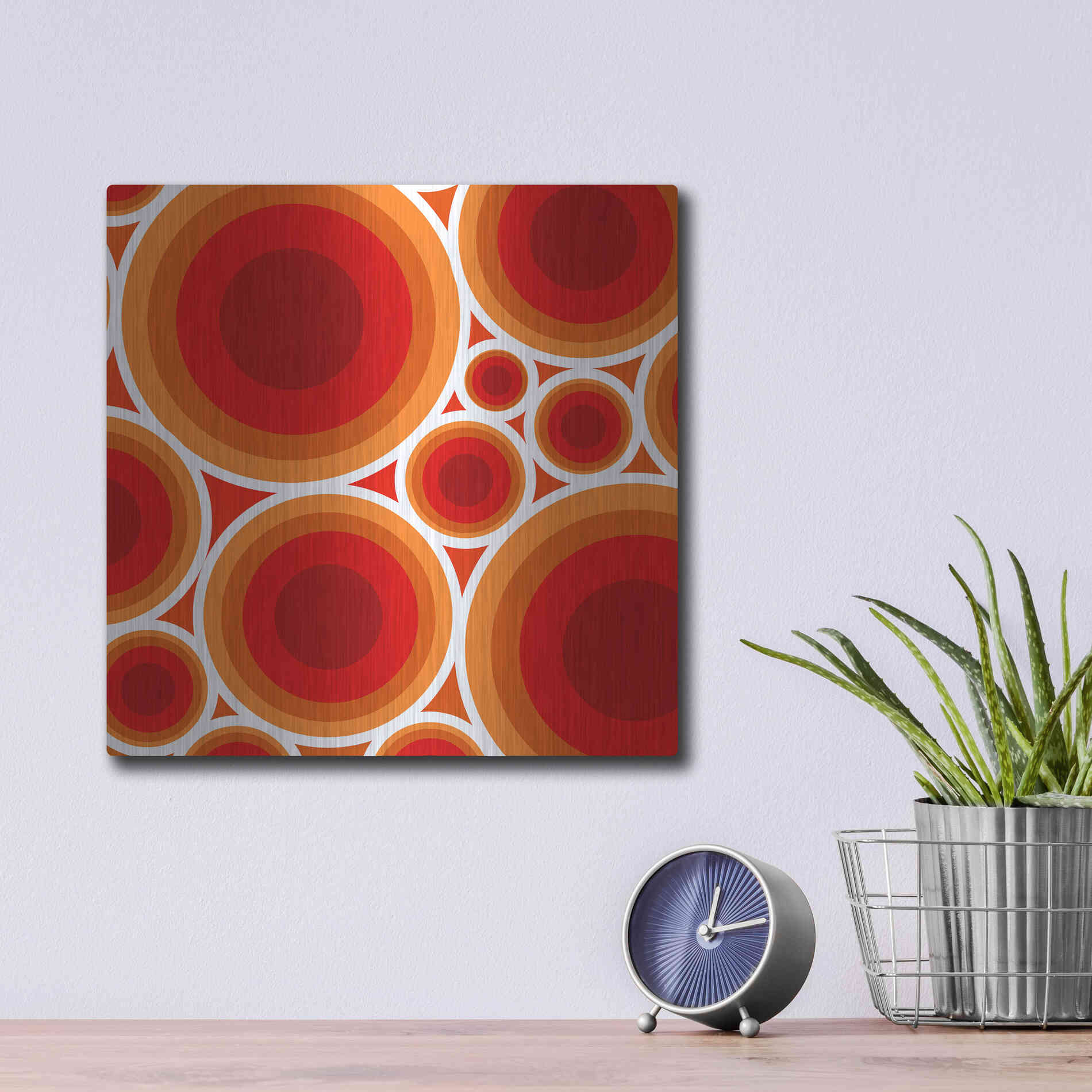 Luxe Metal Art 'Circles 1' by GraphINC, Metal Wall Art,12x12