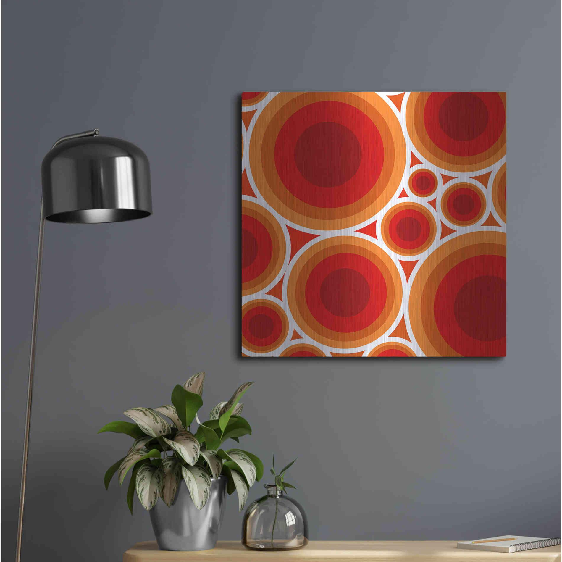 Luxe Metal Art 'Circles 1' by GraphINC, Metal Wall Art,24x24