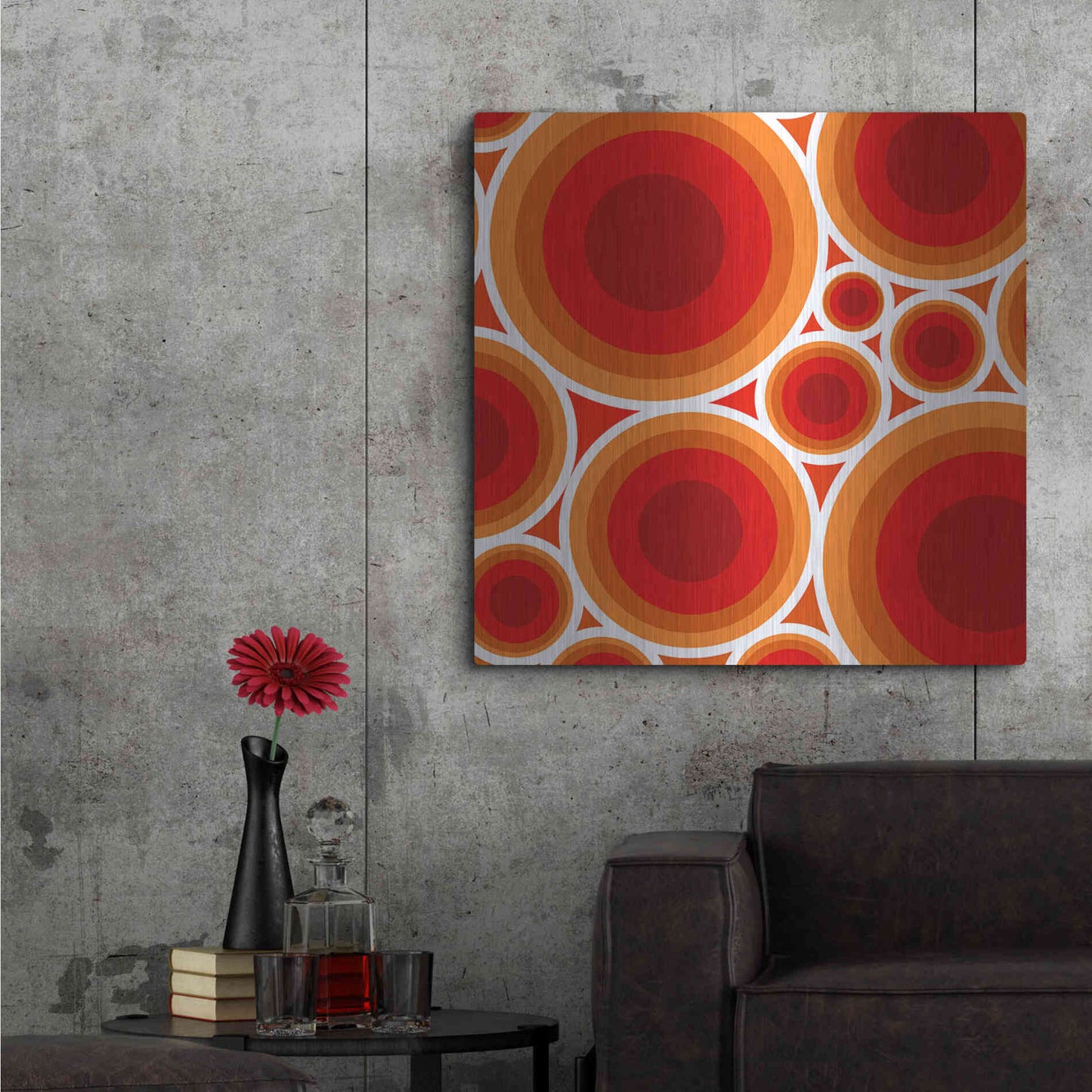 Luxe Metal Art 'Circles 1' by GraphINC, Metal Wall Art,36x36