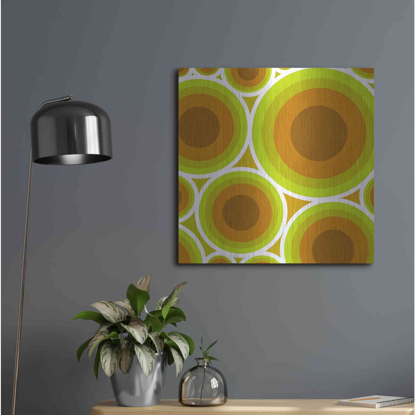 Luxe Metal Art 'Circles 2' by GraphINC, Metal Wall Art,24x24