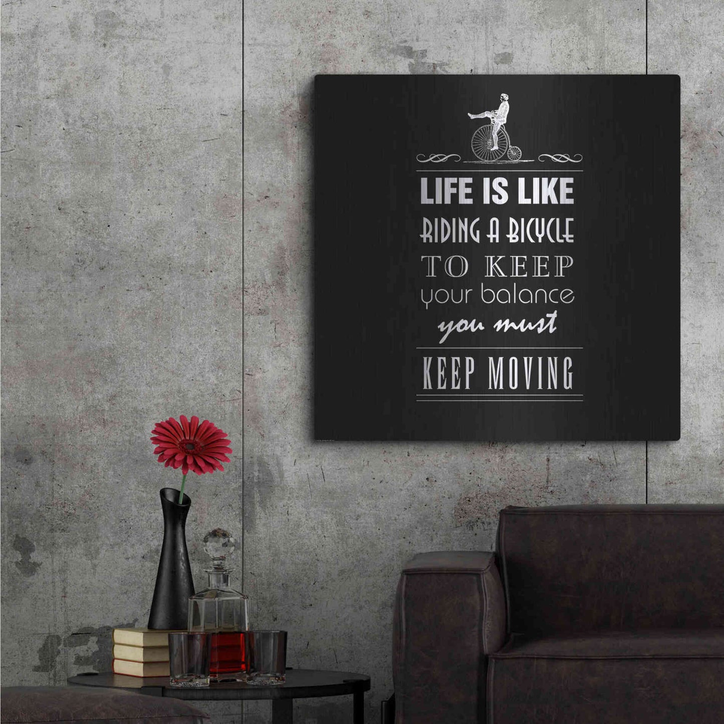 Luxe Metal Art 'Life Is Like' by GraphINC, Metal Wall Art,36x36