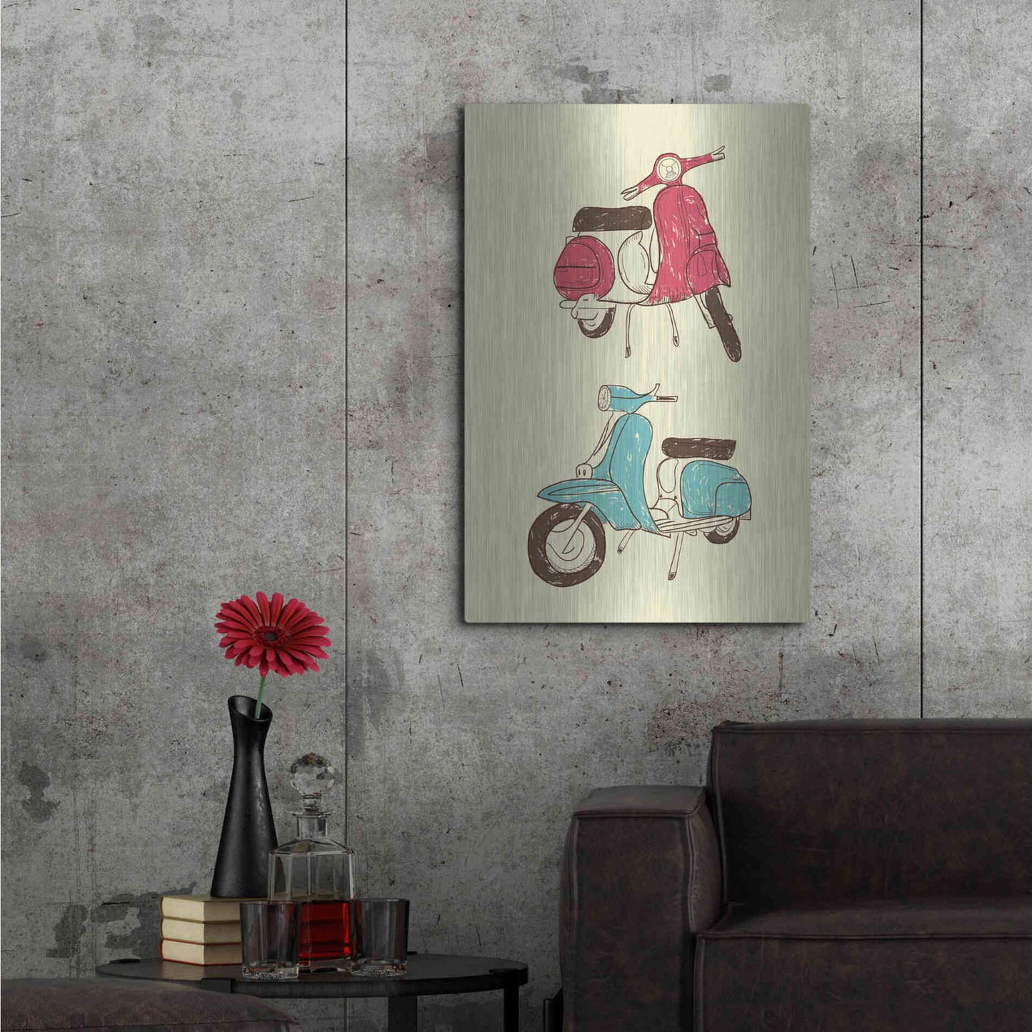 Luxe Metal Art 'Scooter II' by GraphINC, Metal Wall Art,24x36