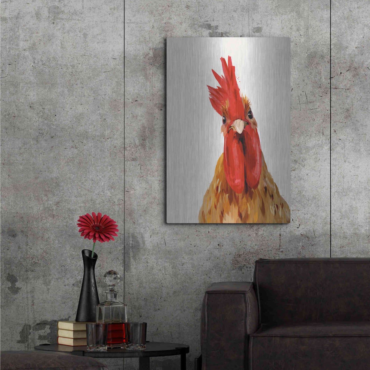 Luxe Metal Art 'Chicken or The Egg' by Green Lili, Metal Wall Art,24x36