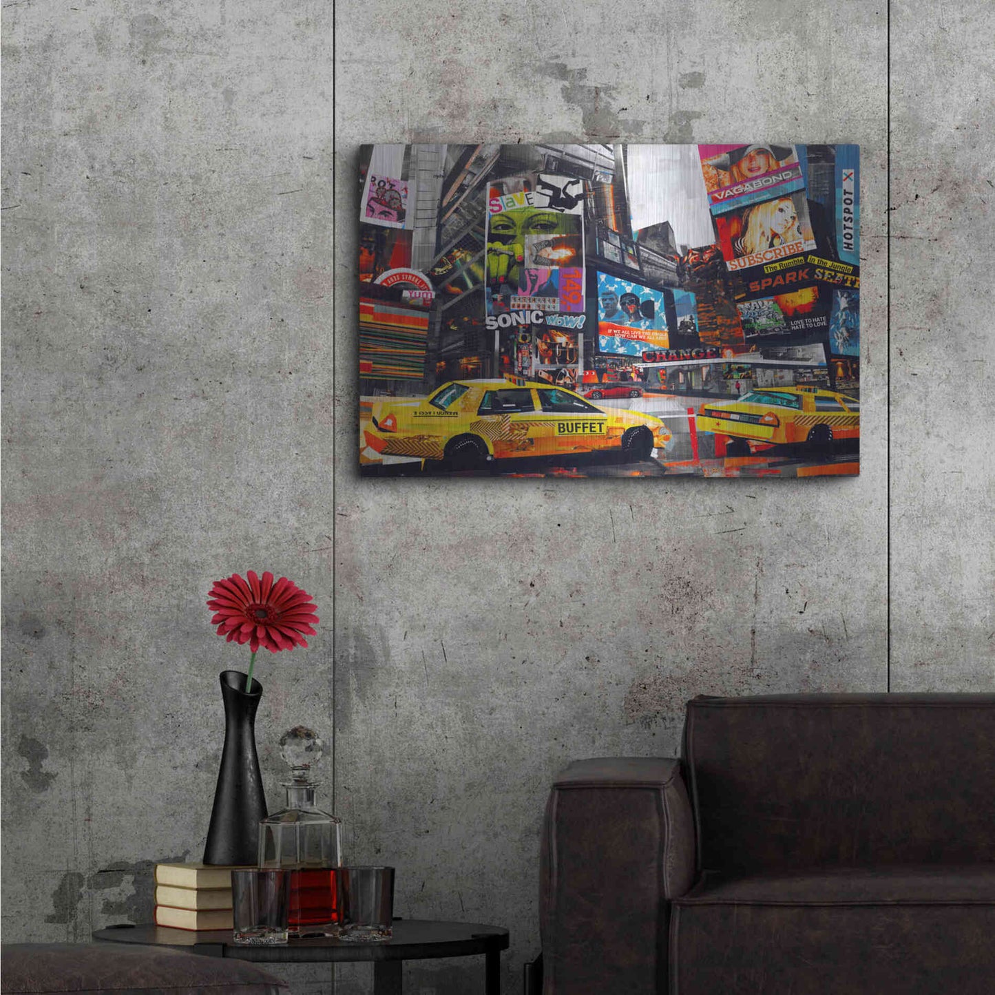 Luxe Metal Art 'Downtown' by Grey, Metal Wall Art,36x24