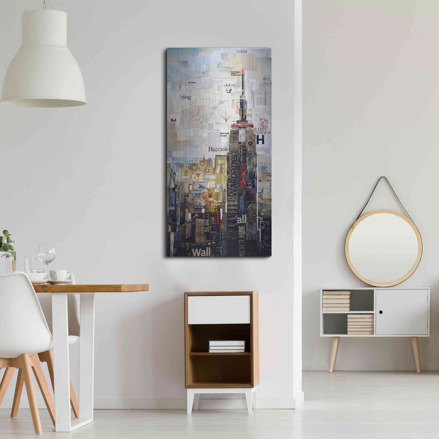 Luxe Metal Art 'Empire State' by Grey, Metal Wall Art,24x48