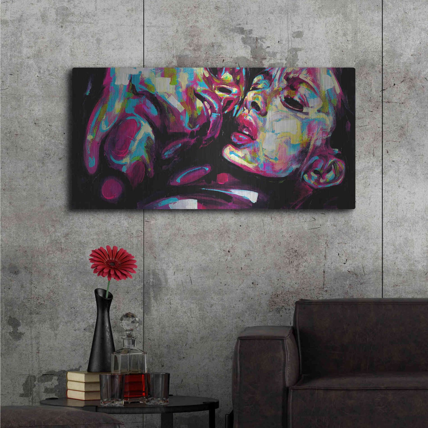 Luxe Metal Art 'Passion' by Grey, Metal Wall Art,48x24