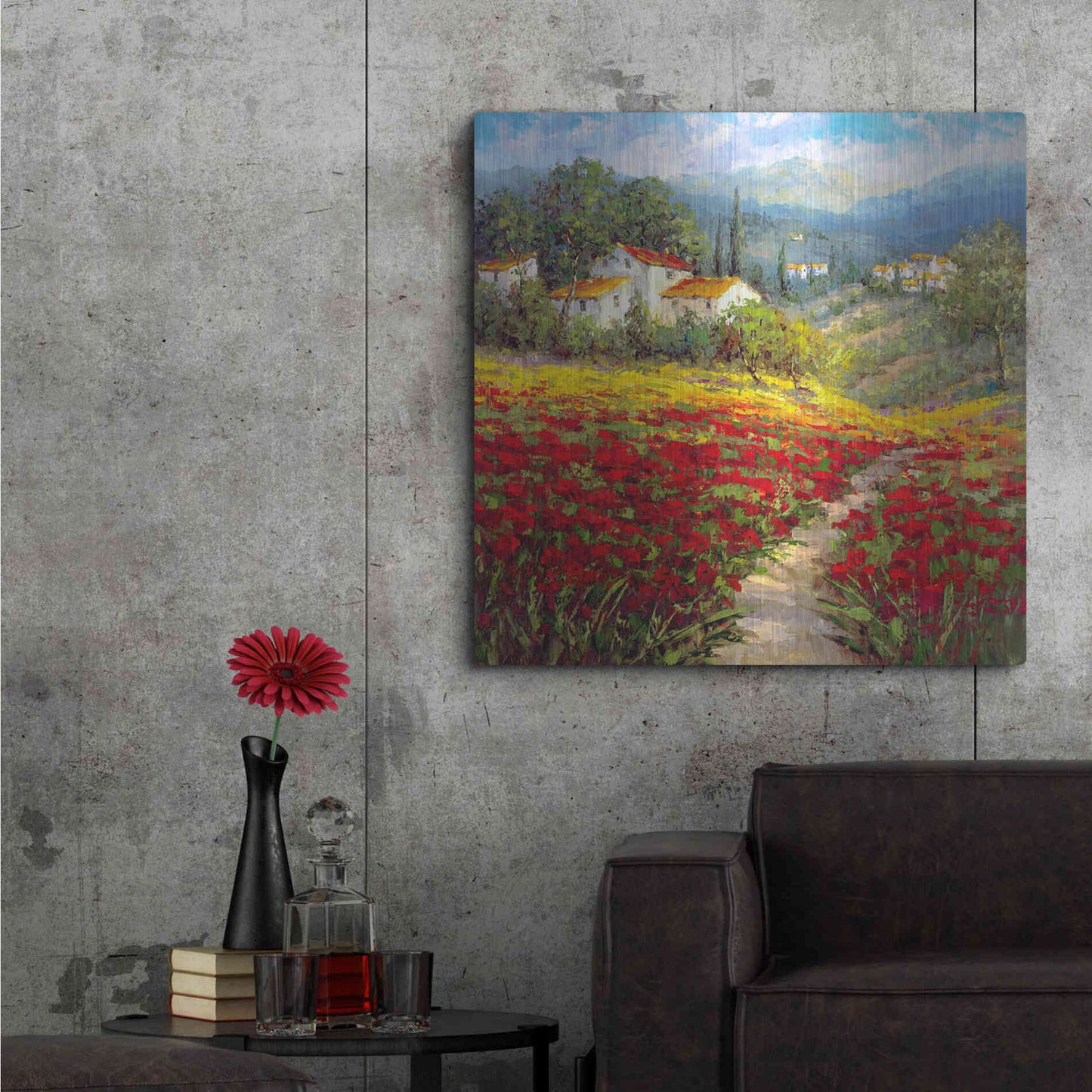 Luxe Metal Art 'Fleur du Pays I' by Hulsey, Metal Wall Art,36x36