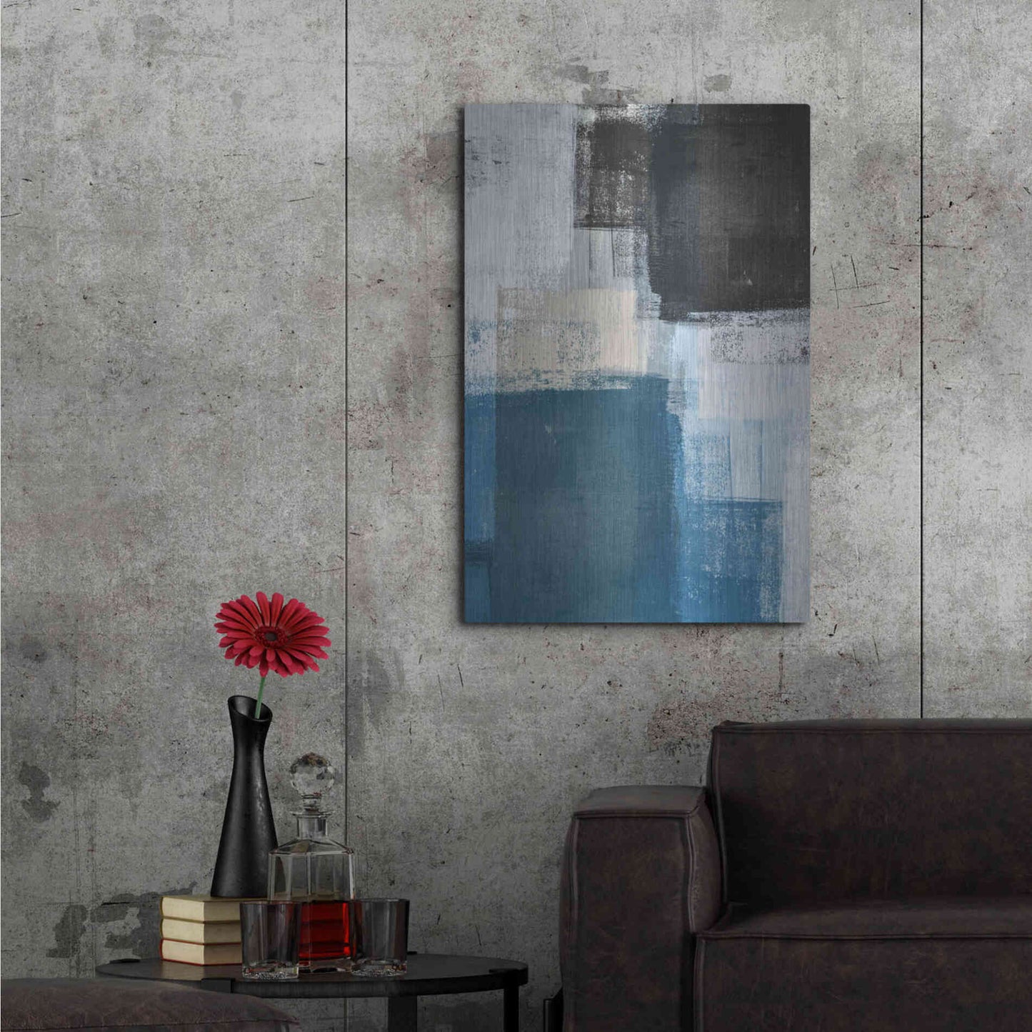 Luxe Metal Art 'Abstract Blue II' by Incado, Metal Wall Art,24x36