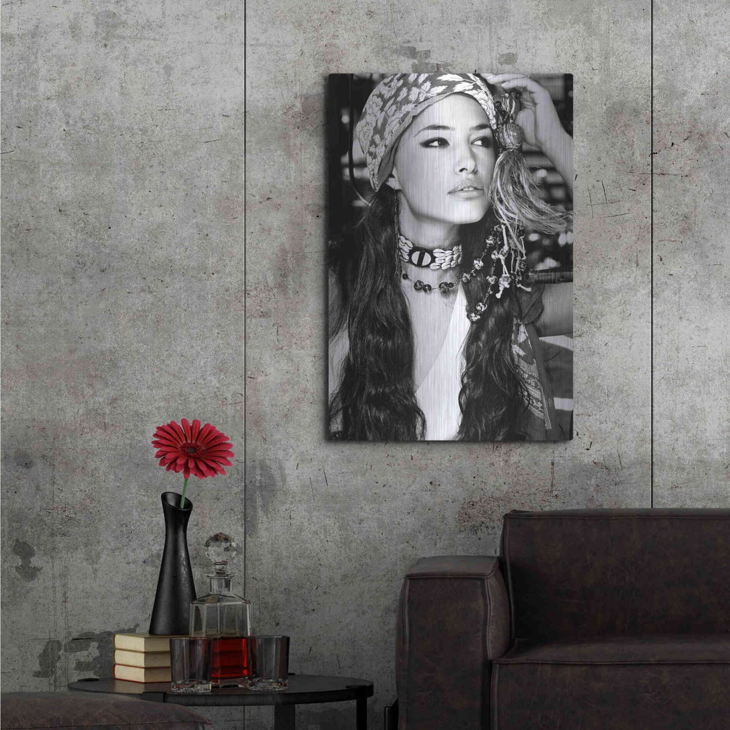 Luxe Metal Art 'Bohemian Beauty' by Incado, Metal Wall Art,24x36