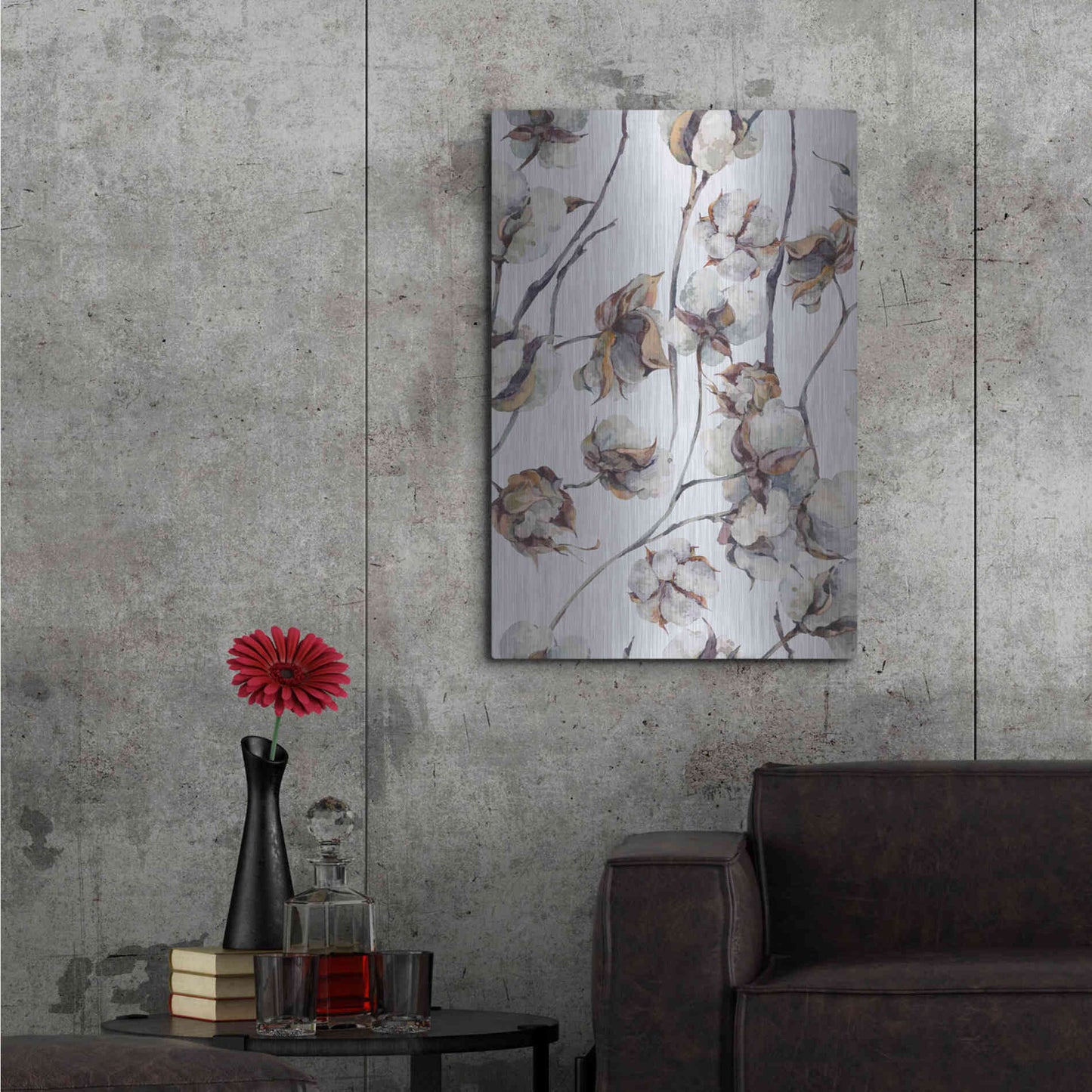 Luxe Metal Art 'Cotton I' by Incado, Metal Wall Art,24x36
