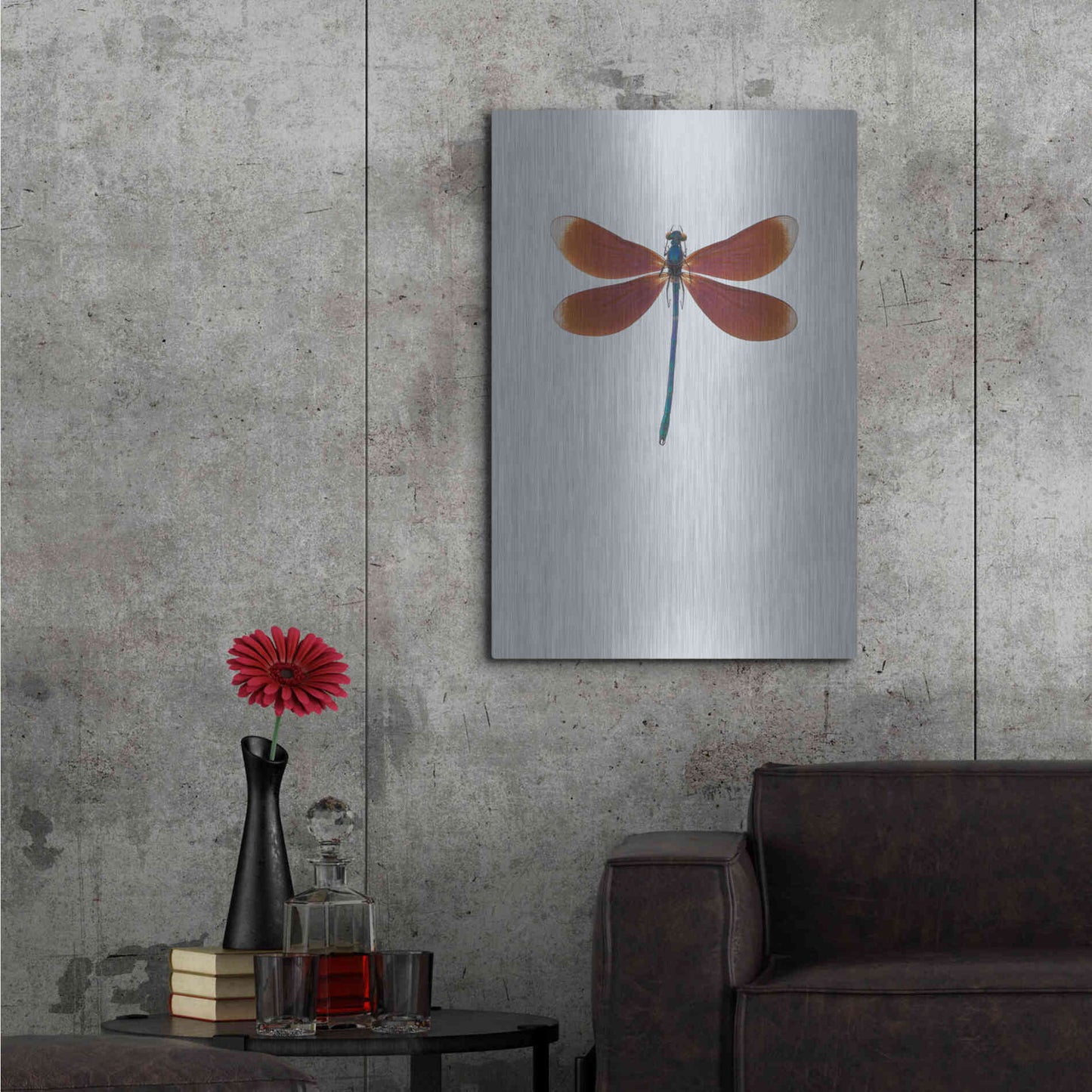 Luxe Metal Art 'Dragonfly II' by Incado, Metal Wall Art,24x36