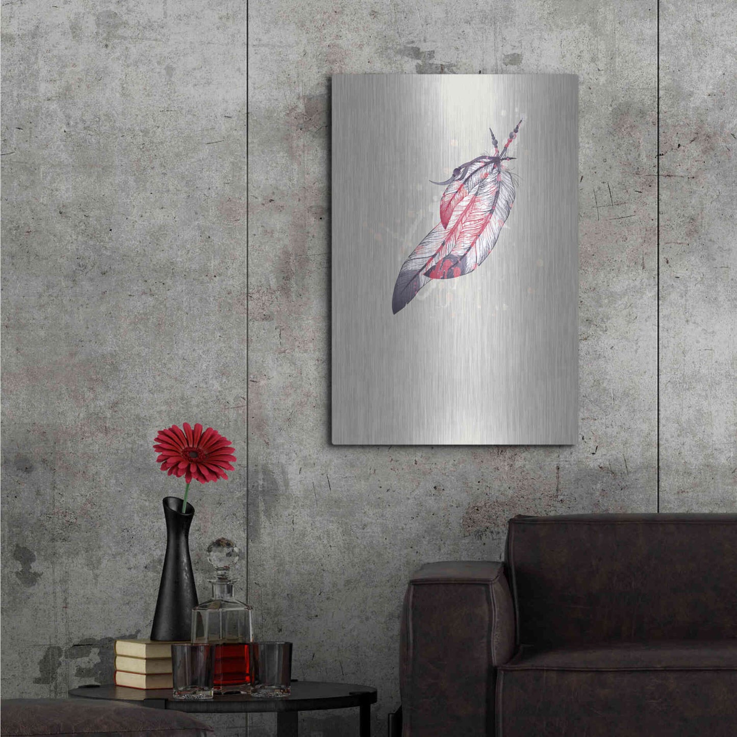 Luxe Metal Art 'Eagle Feather I' by Incado, Metal Wall Art,24x36