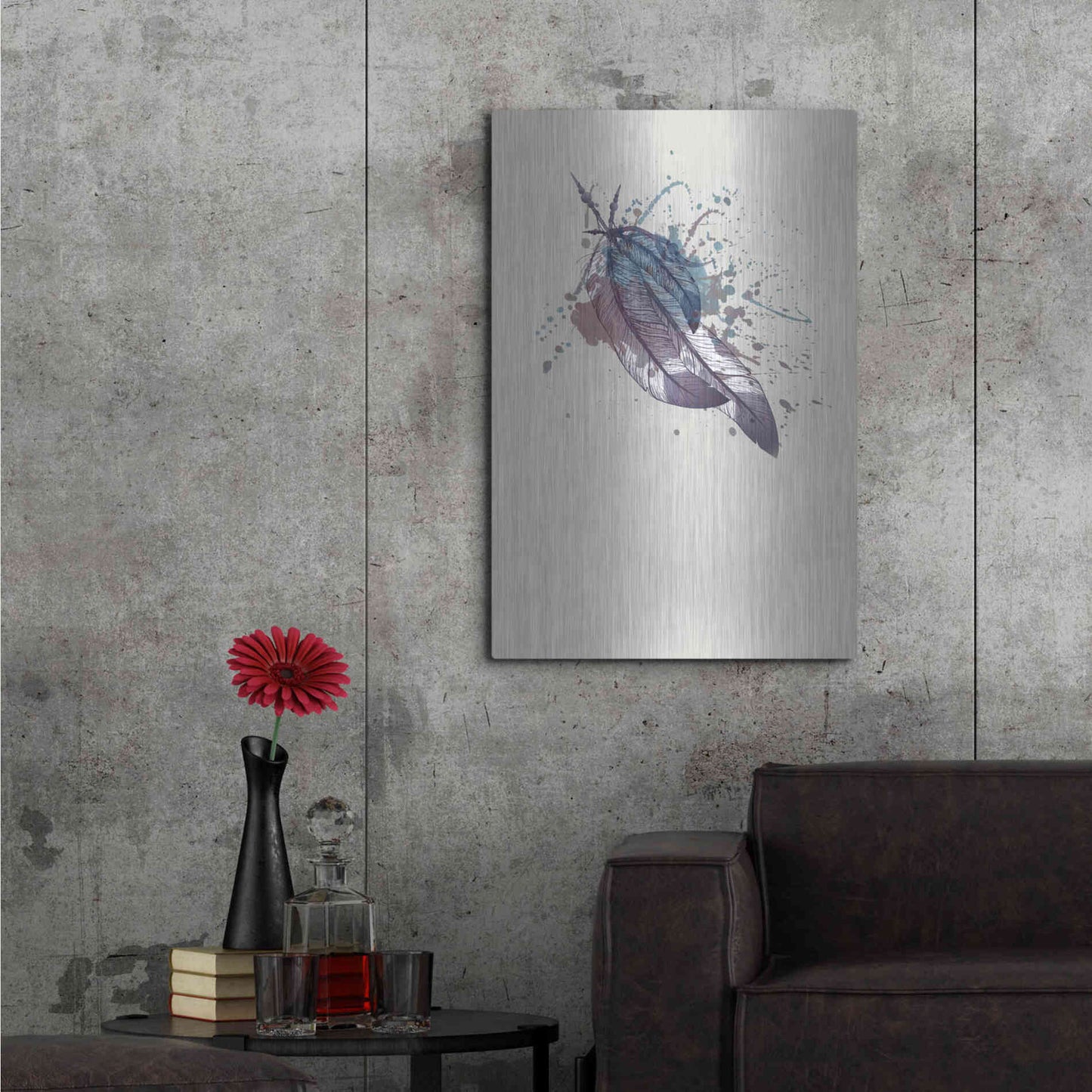 Luxe Metal Art 'Eagle Feather II' by Incado, Metal Wall Art,24x36