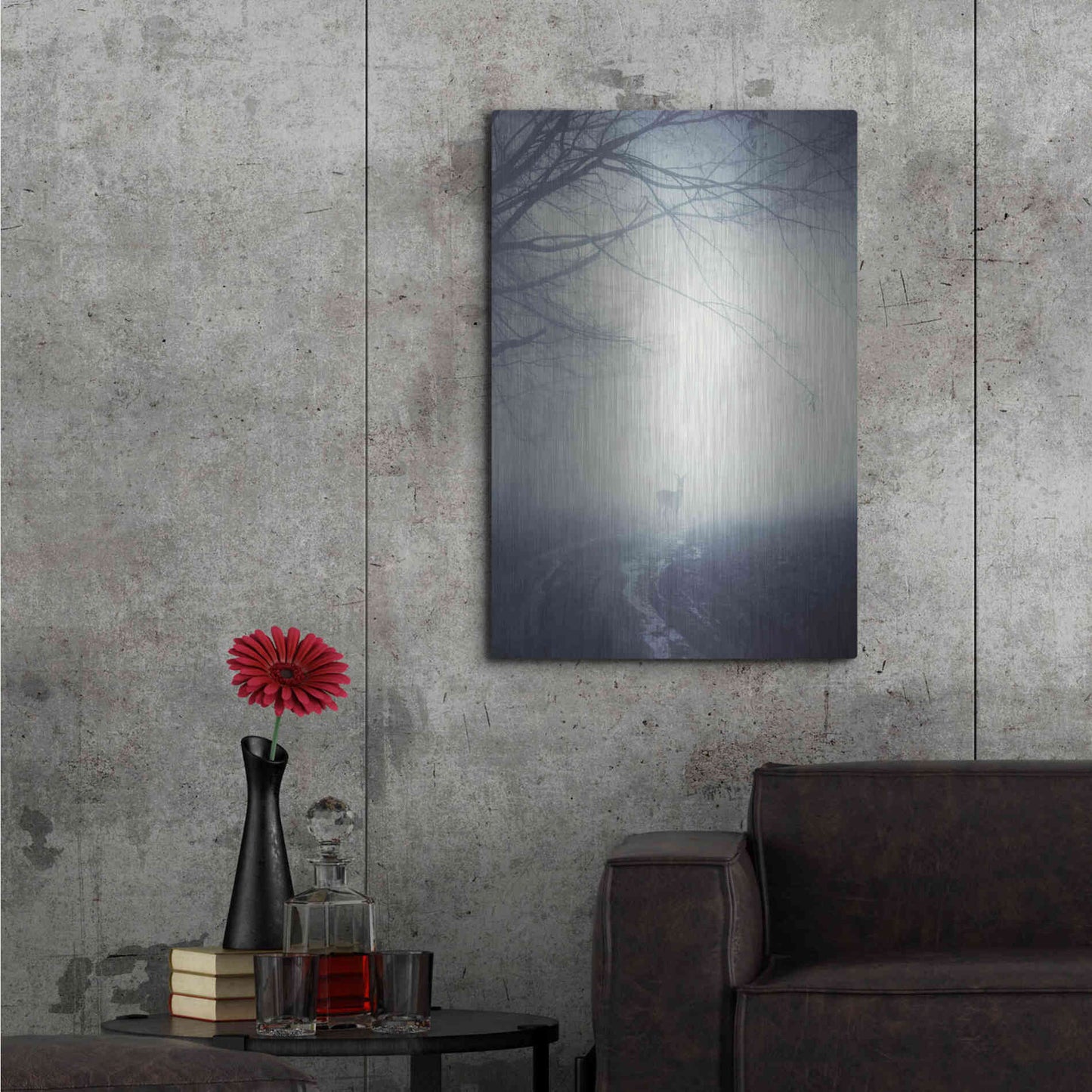 Luxe Metal Art 'Foggy Morning Hike' by Incado, Metal Wall Art,24x36