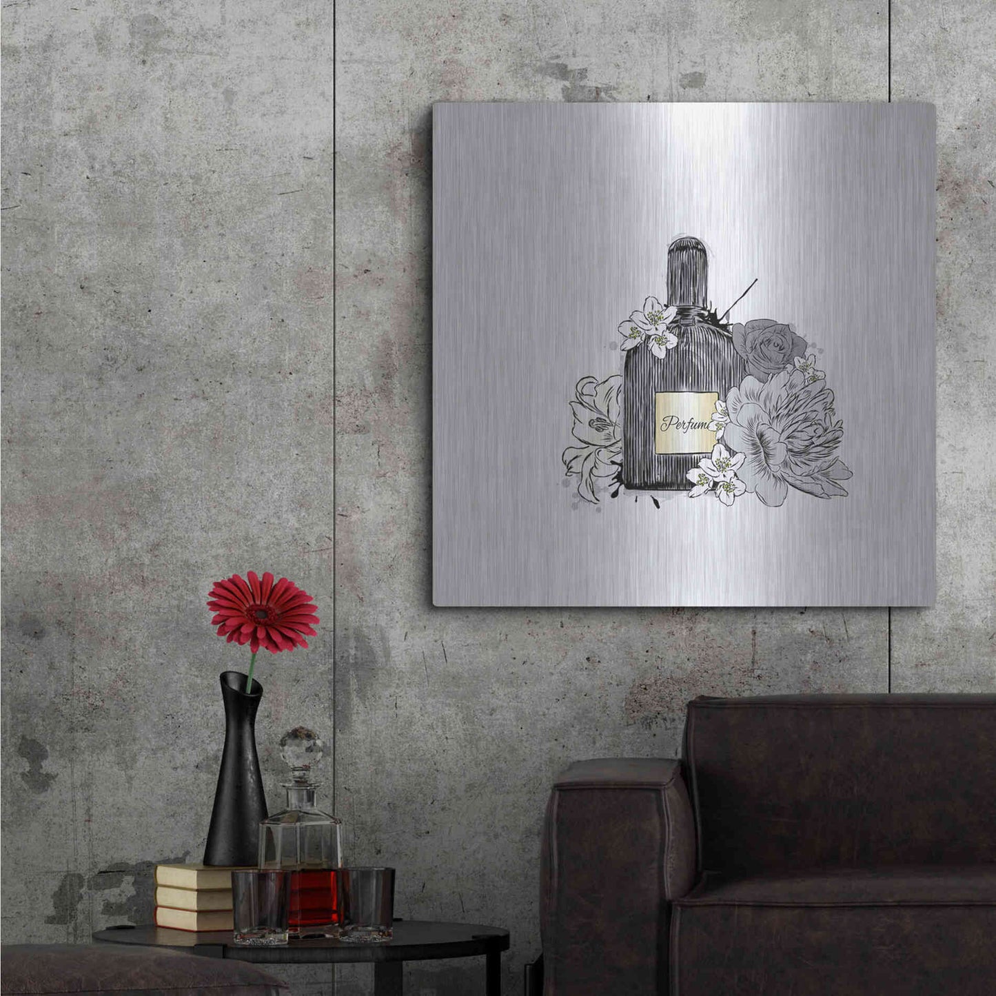 Luxe Metal Art 'Perfume IV' by Incado, Metal Wall Art,36x36