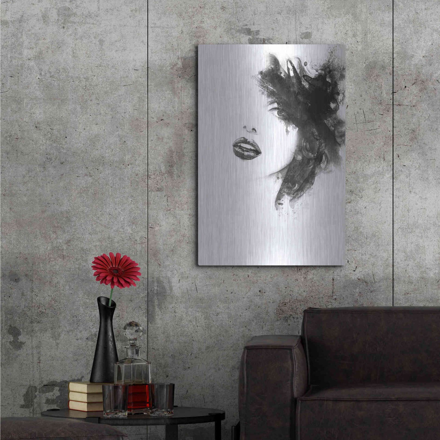 Luxe Metal Art 'Shadow Girl' by Incado, Metal Wall Art,24x36