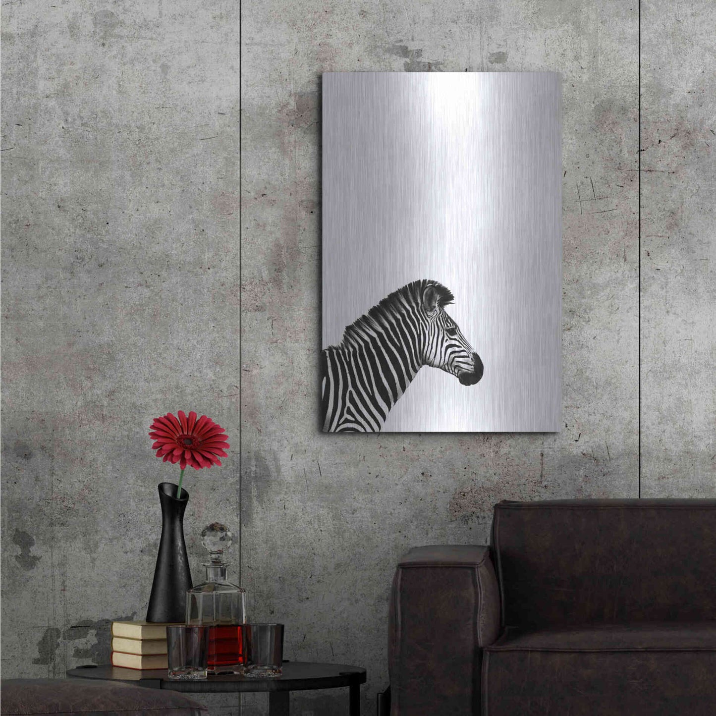 Luxe Metal Art 'Zebra 2' by Incado, Metal Wall Art,24x36