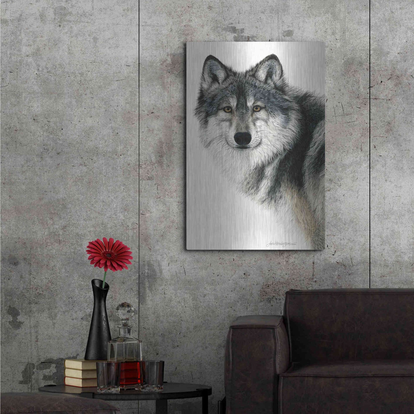 Luxe Metal Art 'Silent Watch' by Jan Henderson, Metal Wall Art,24x36