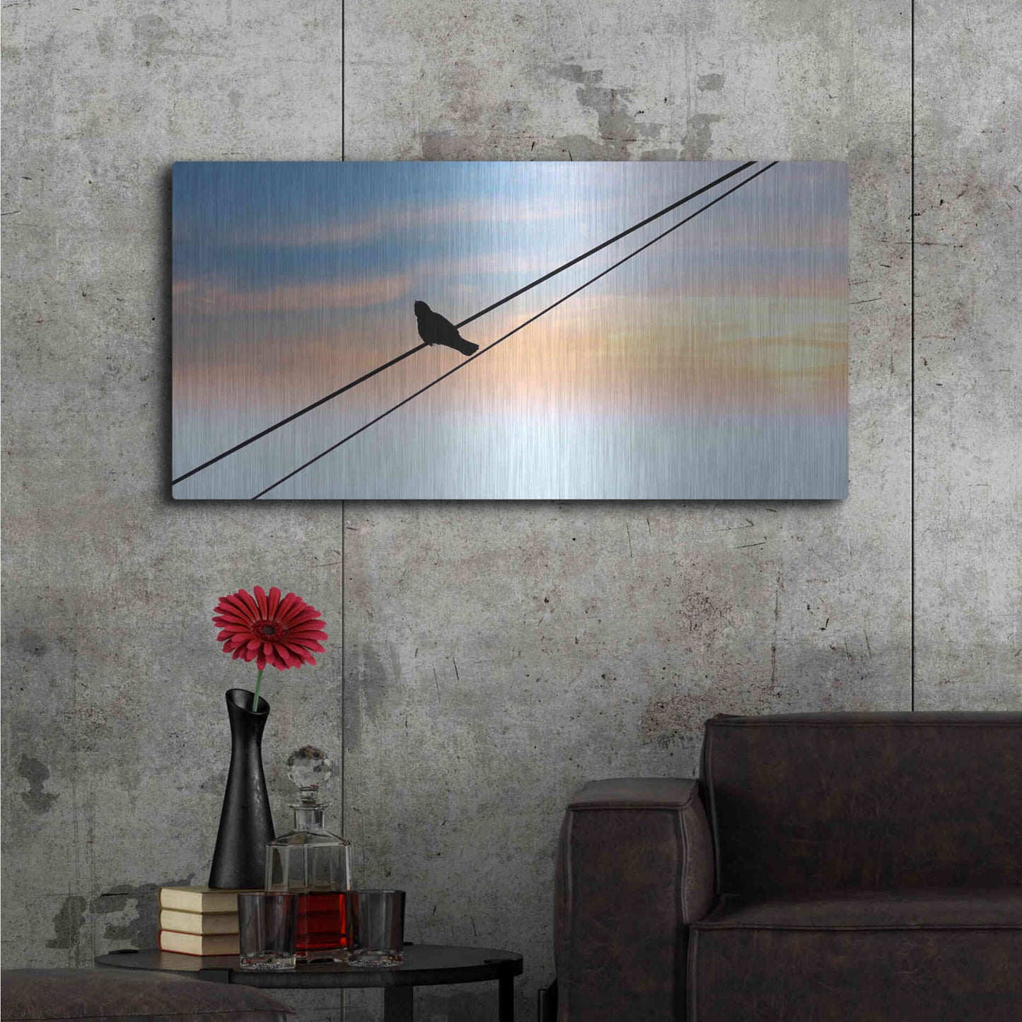 Luxe Metal Art 'Sunset Watching' by Luxe Portfolio, Metal Wall Art,48x24