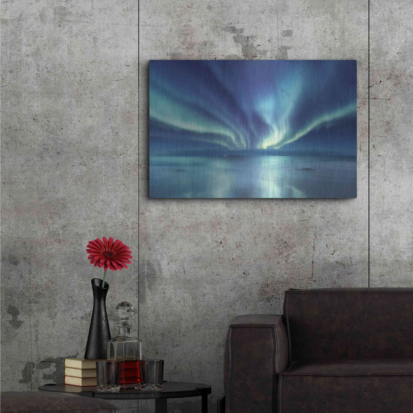 Luxe Metal Art 'Northern Lights In The Lofoten Islands Norway 3' by Luxe Portfolio, Metal Wall Art,36x24