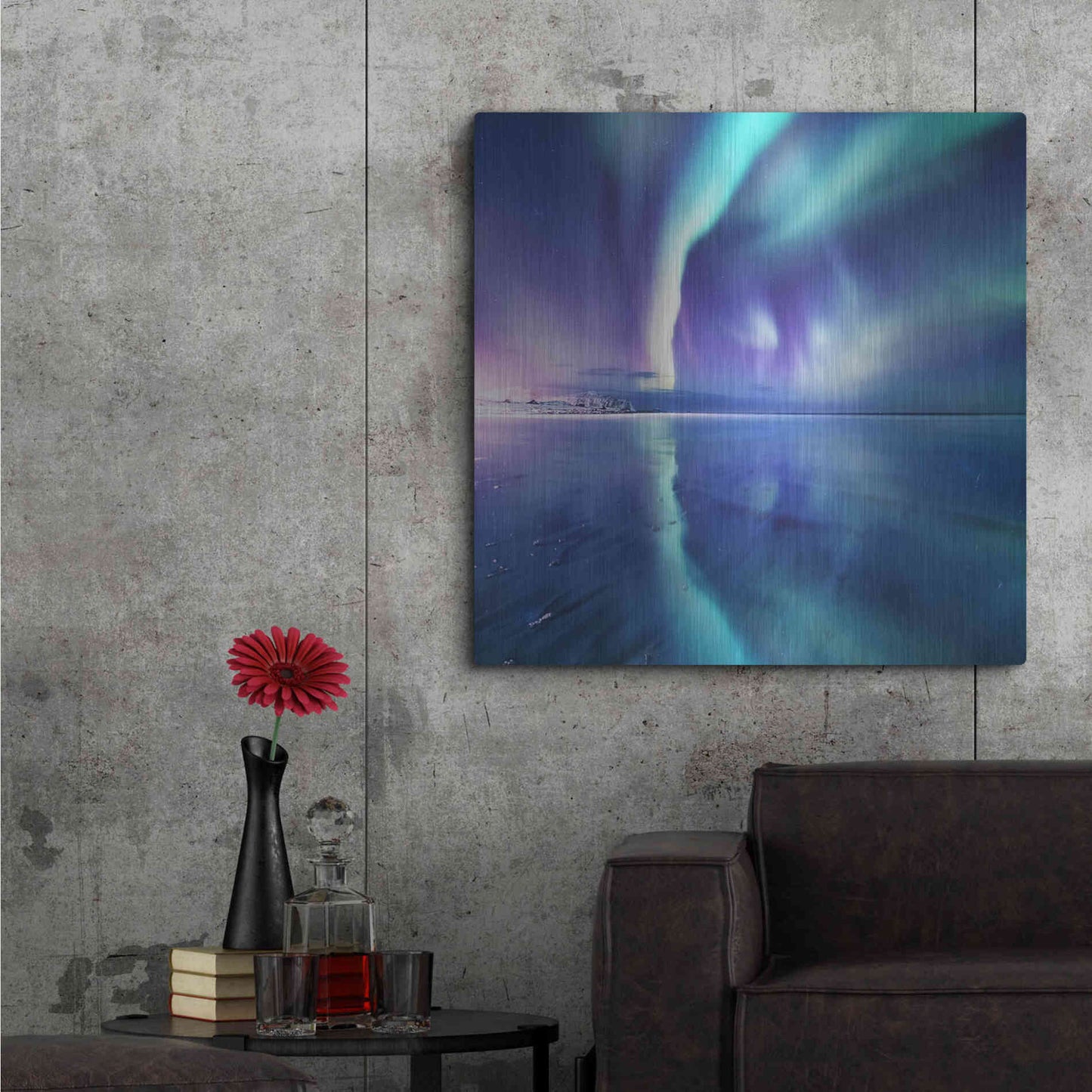 Luxe Metal Art 'Northern Lights In The Lofoten Islands Norway 4' by Luxe Portfolio, Metal Wall Art,36x36