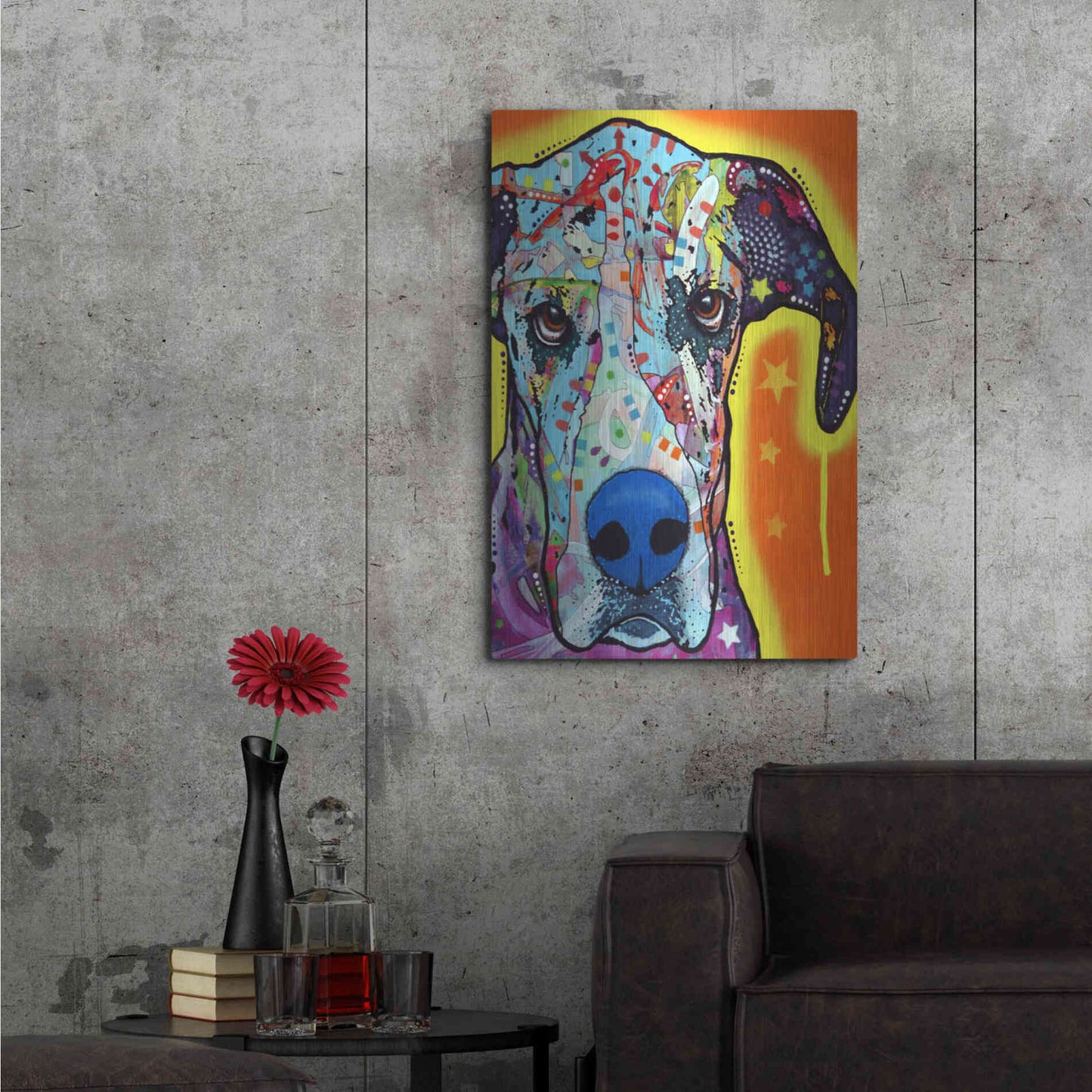 Luxe Metal Art 'Great Dane' by Dean Russo, Metal Wall Art,24x36