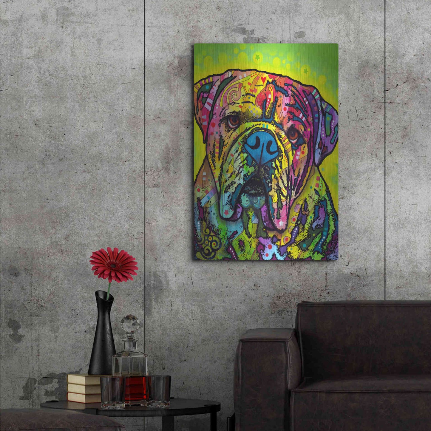 Luxe Metal Art 'Hey Bulldog' by Dean Russo, Metal Wall Art,24x36