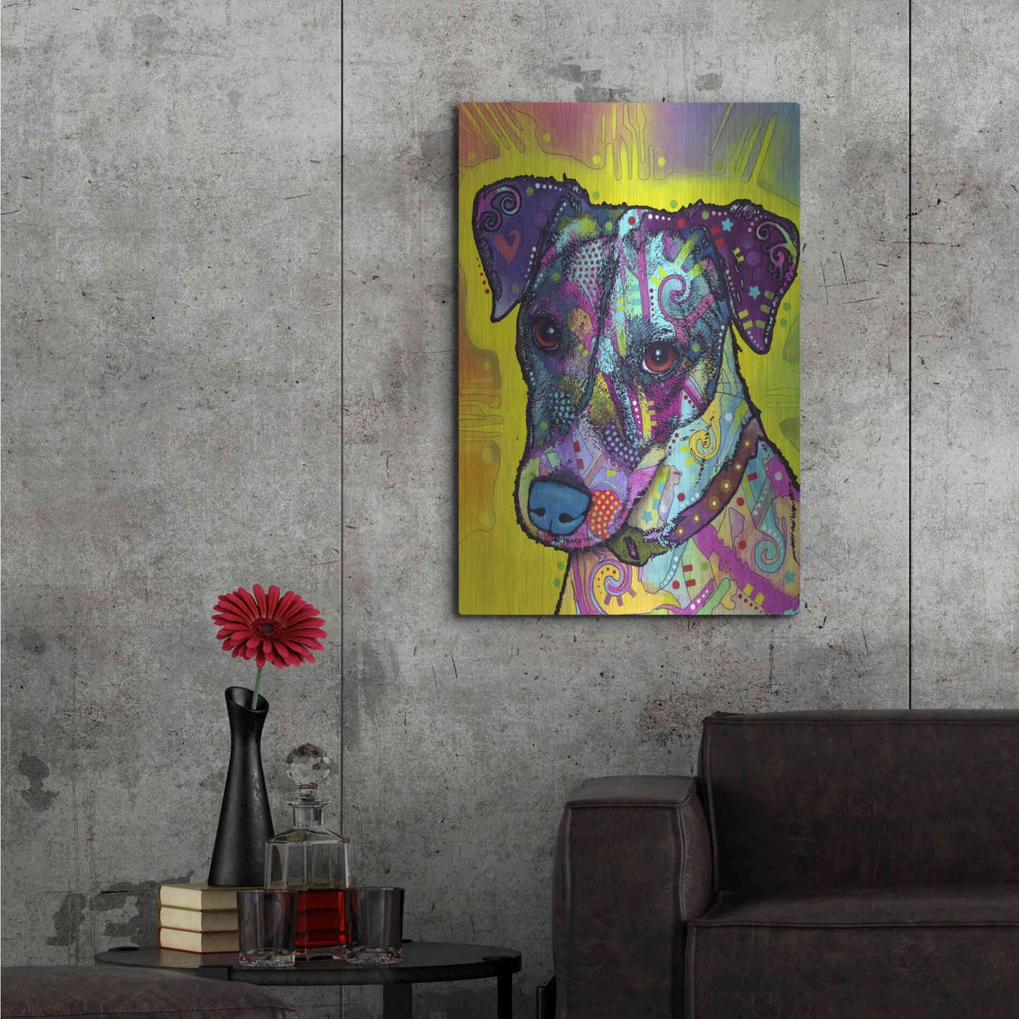Luxe Metal Art 'Jack Russell' by Dean Russo, Metal Wall Art,24x36
