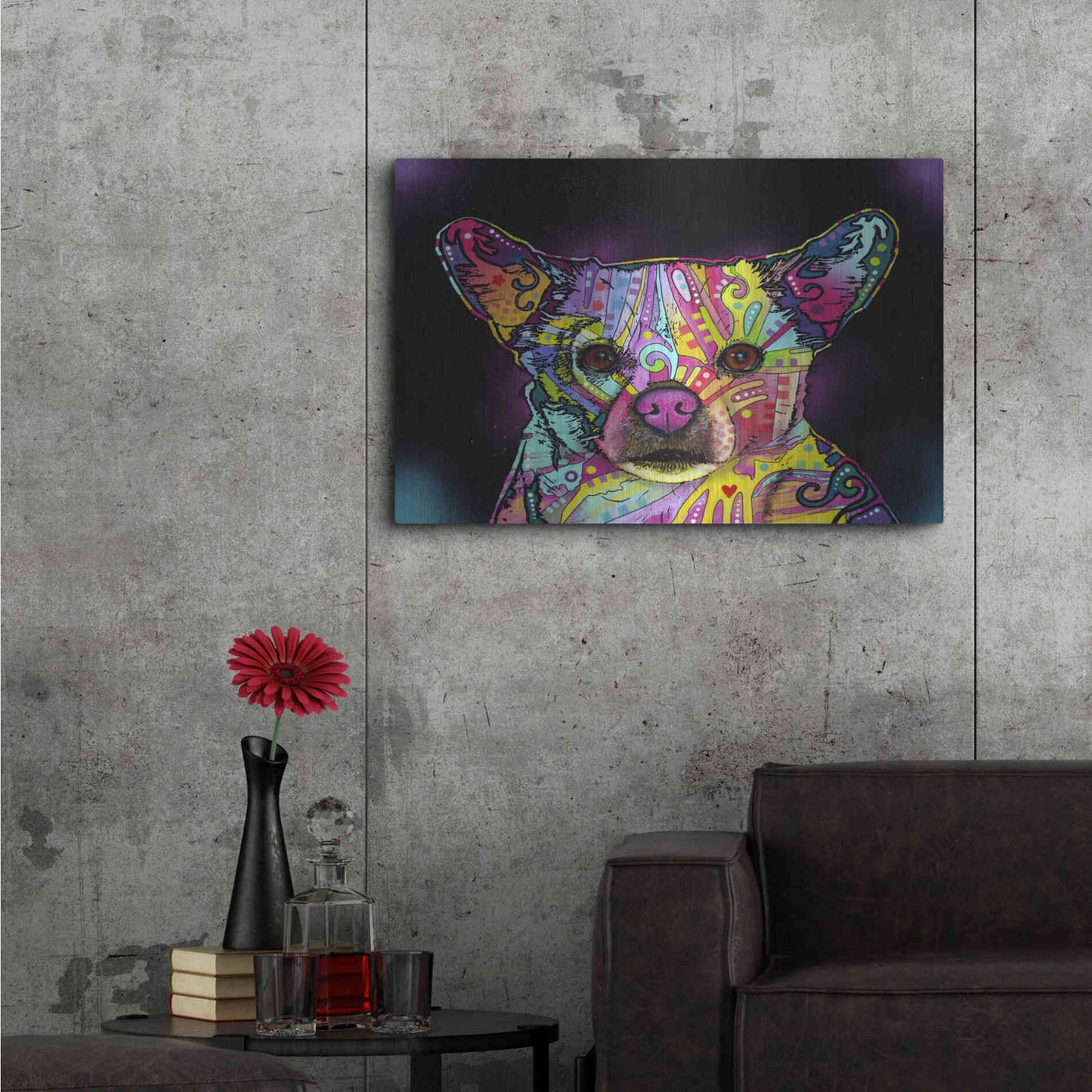 Luxe Metal Art 'Cheemix' by Dean Russo, Metal Wall Art,36x24